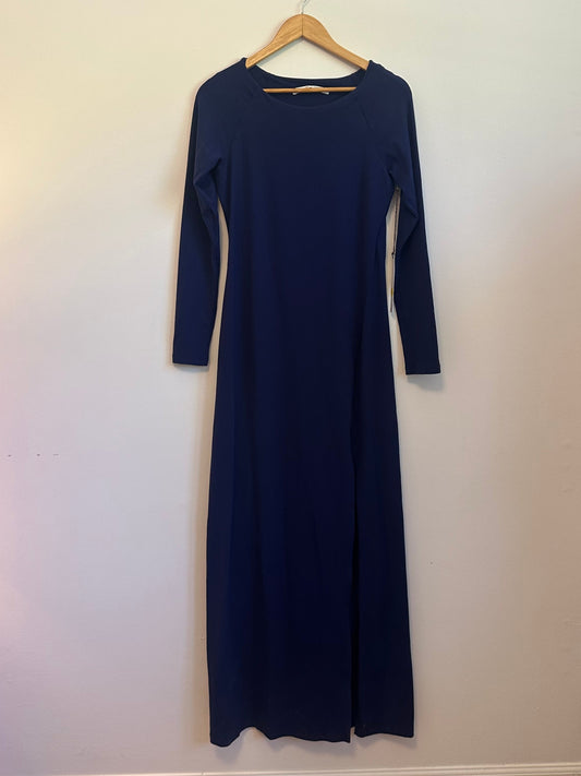 NWT Susana Monaco Midnight Blue Long Sleeve Back Cutout Dress | Size Large