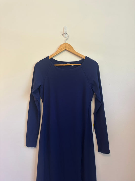 NWT Susana Monaco Midnight Blue Long Sleeve Back Cutout Dress | Size Large