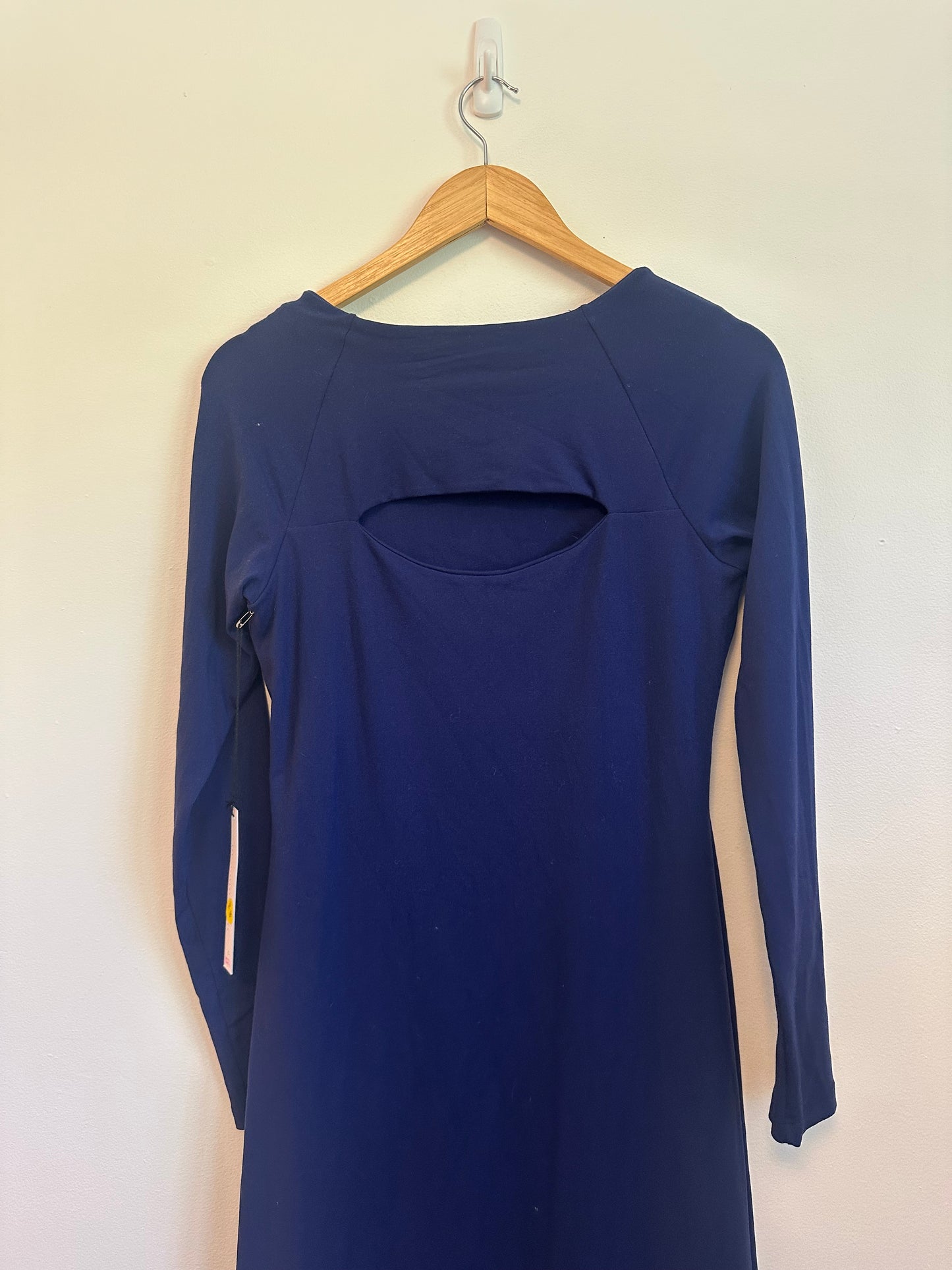 NWT Susana Monaco Midnight Blue Long Sleeve Back Cutout Dress | Size Large