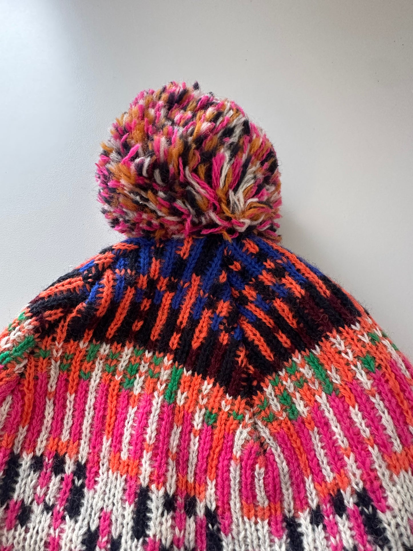 Scotch & Soda Multicolored Knit Beanie Hat with Pom Pom