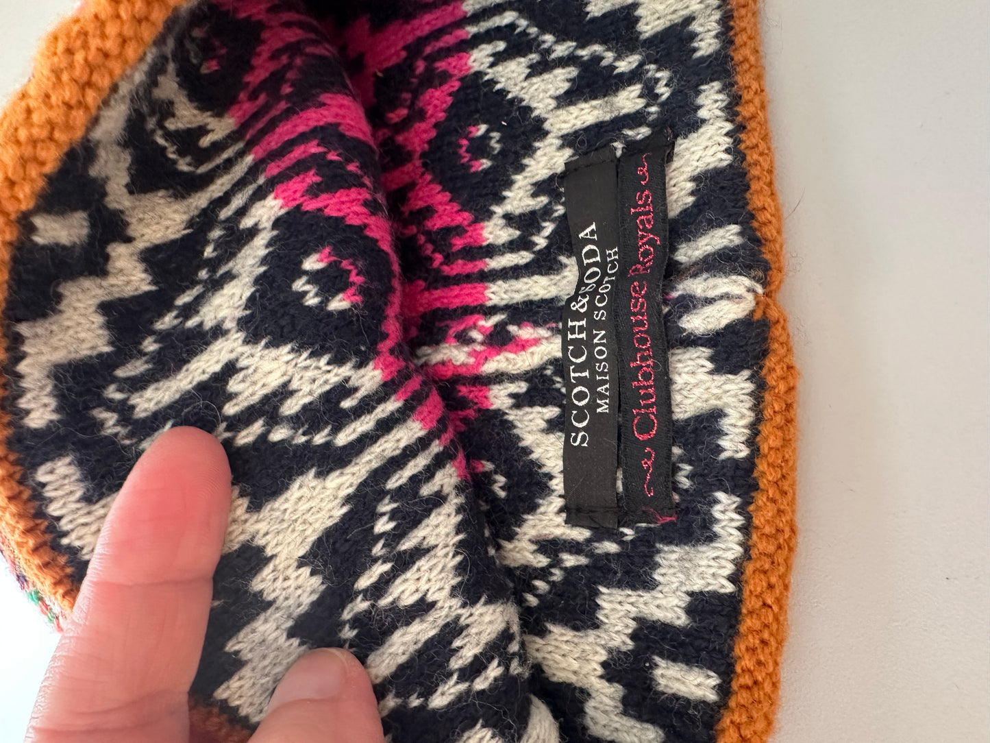 Scotch & Soda Multicolored Knit Beanie Hat with Pom Pom