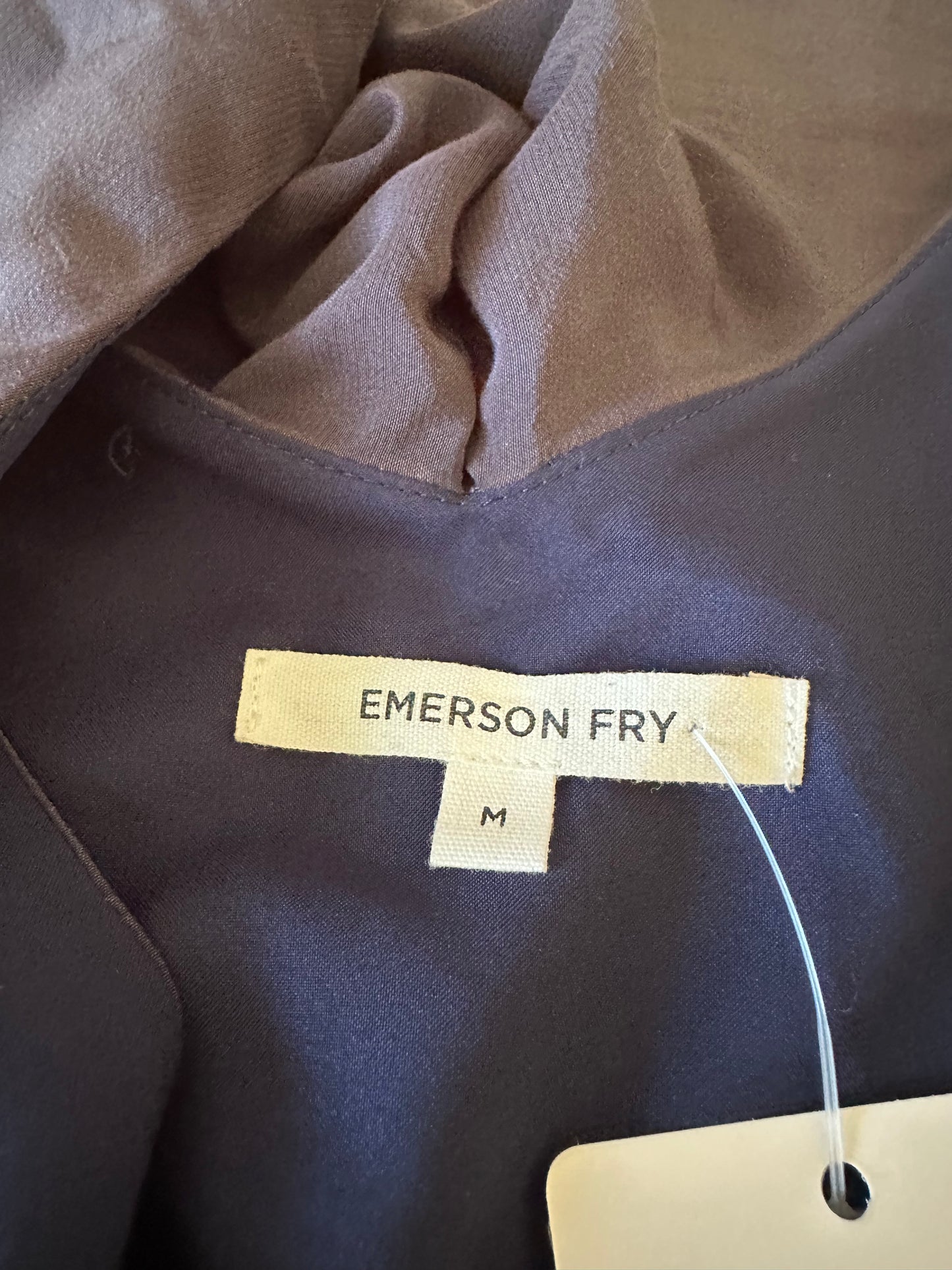 Emerson Fry Natasha Ruffle Blouse in Midnight Blue | Size Medium