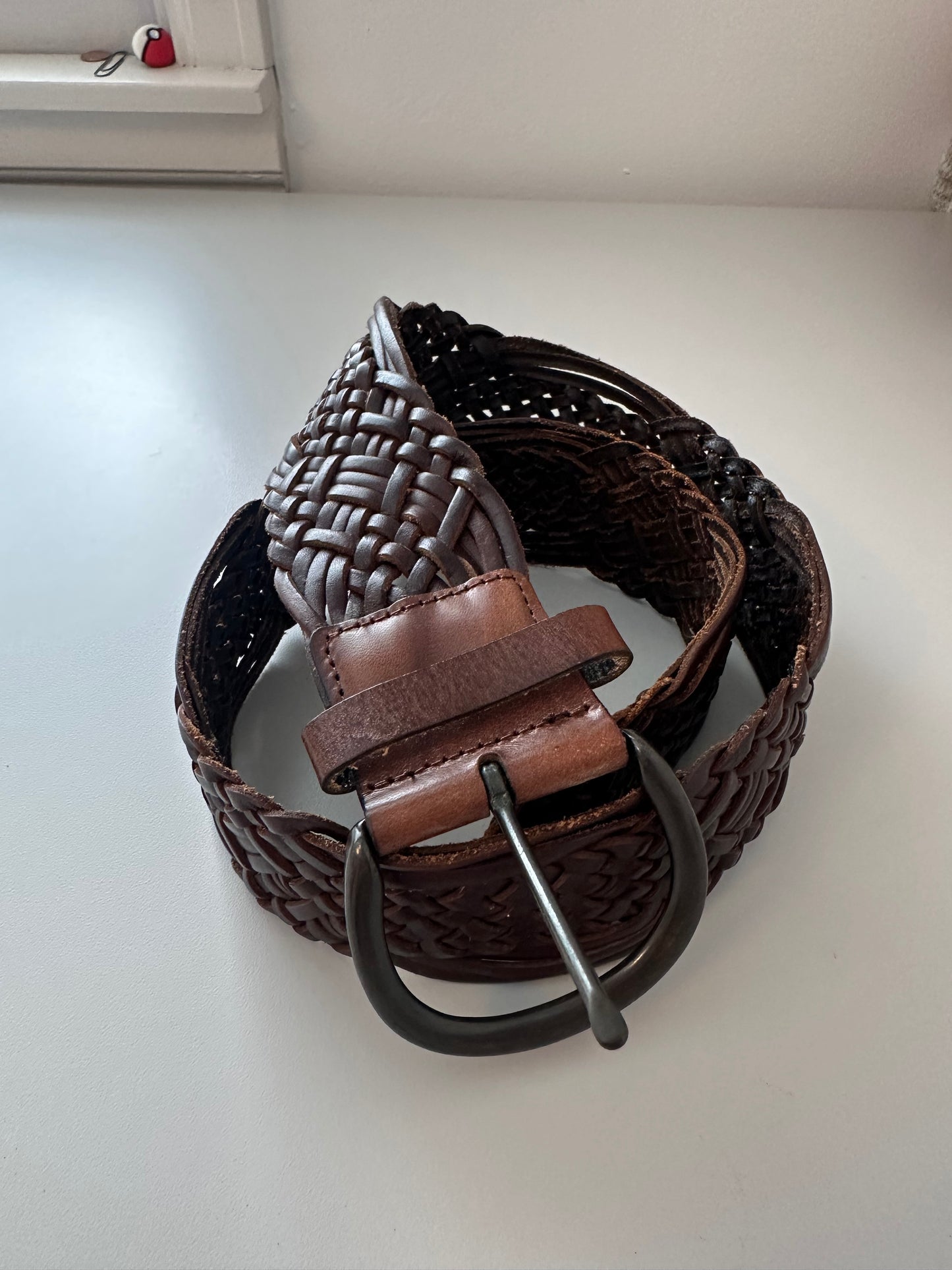 Banana Republic Brown Leather Woven Belt | Size XS