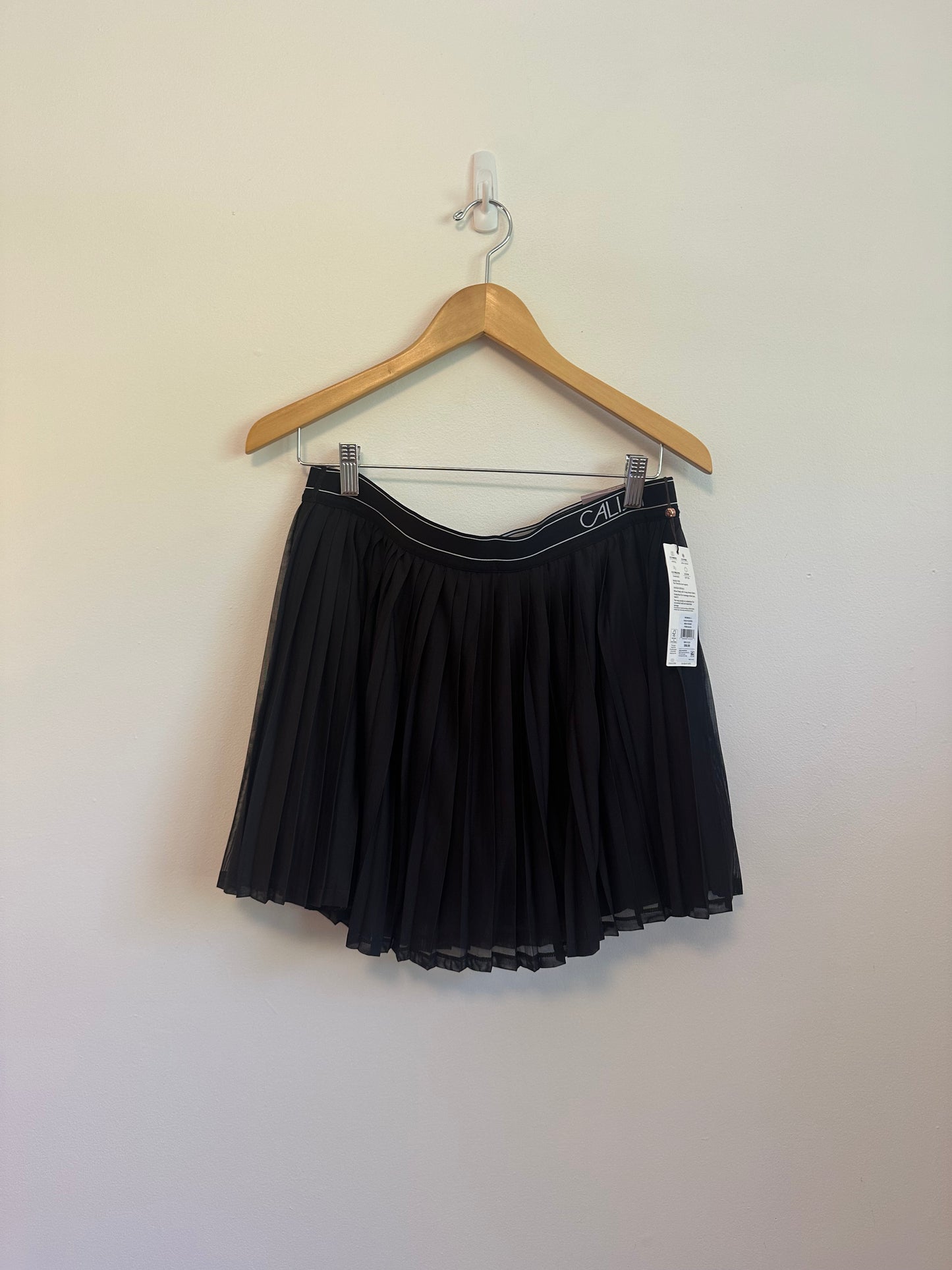 NWT Calia Pleated Mesh Skort in Black | Size Large