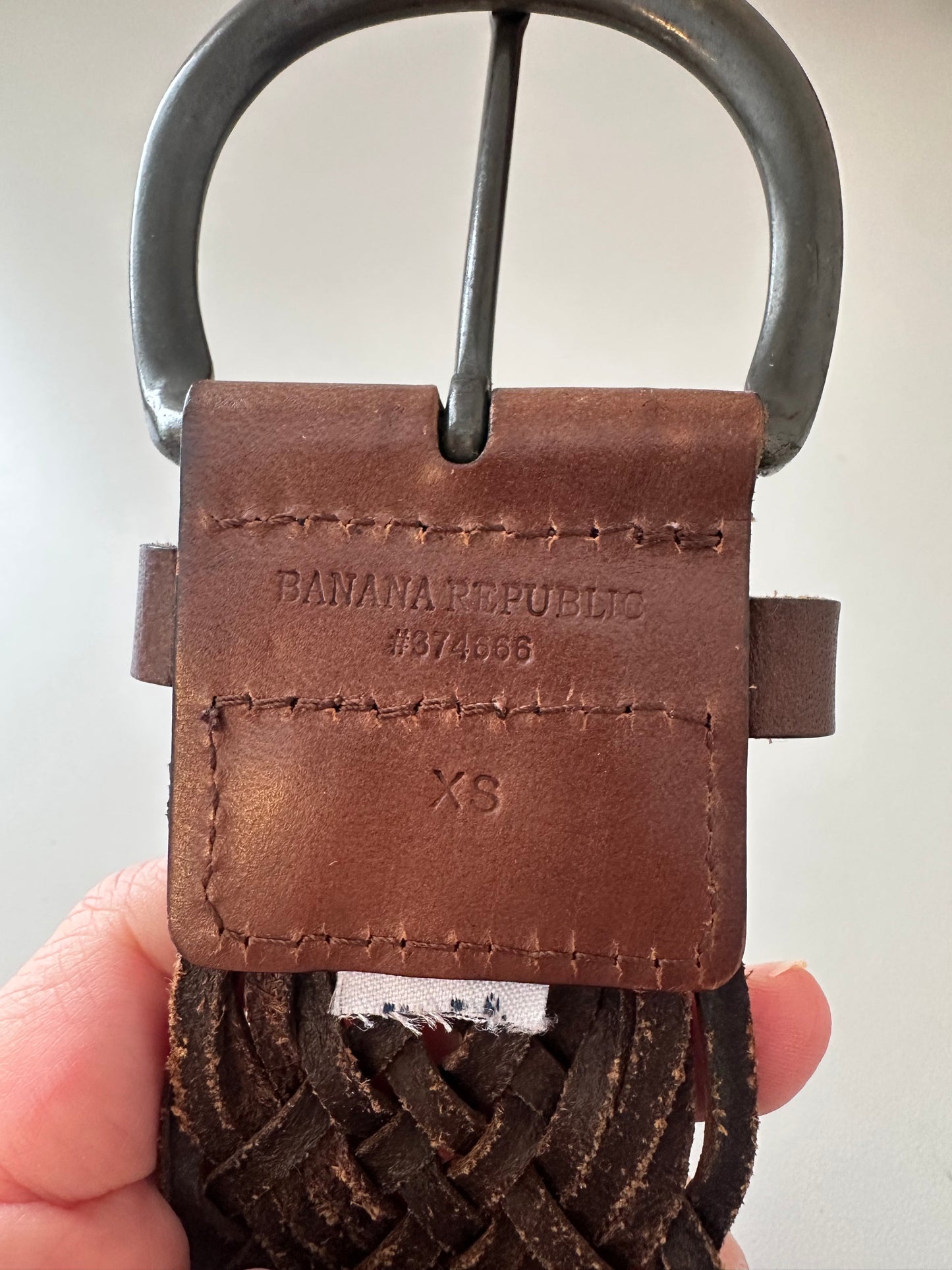 Banana Republic Brown Leather Woven Belt | Size XS