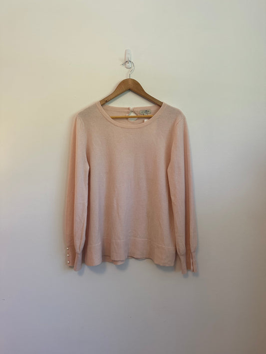 Cortland Park Baby Pink Cashmere Sweater | Size Large