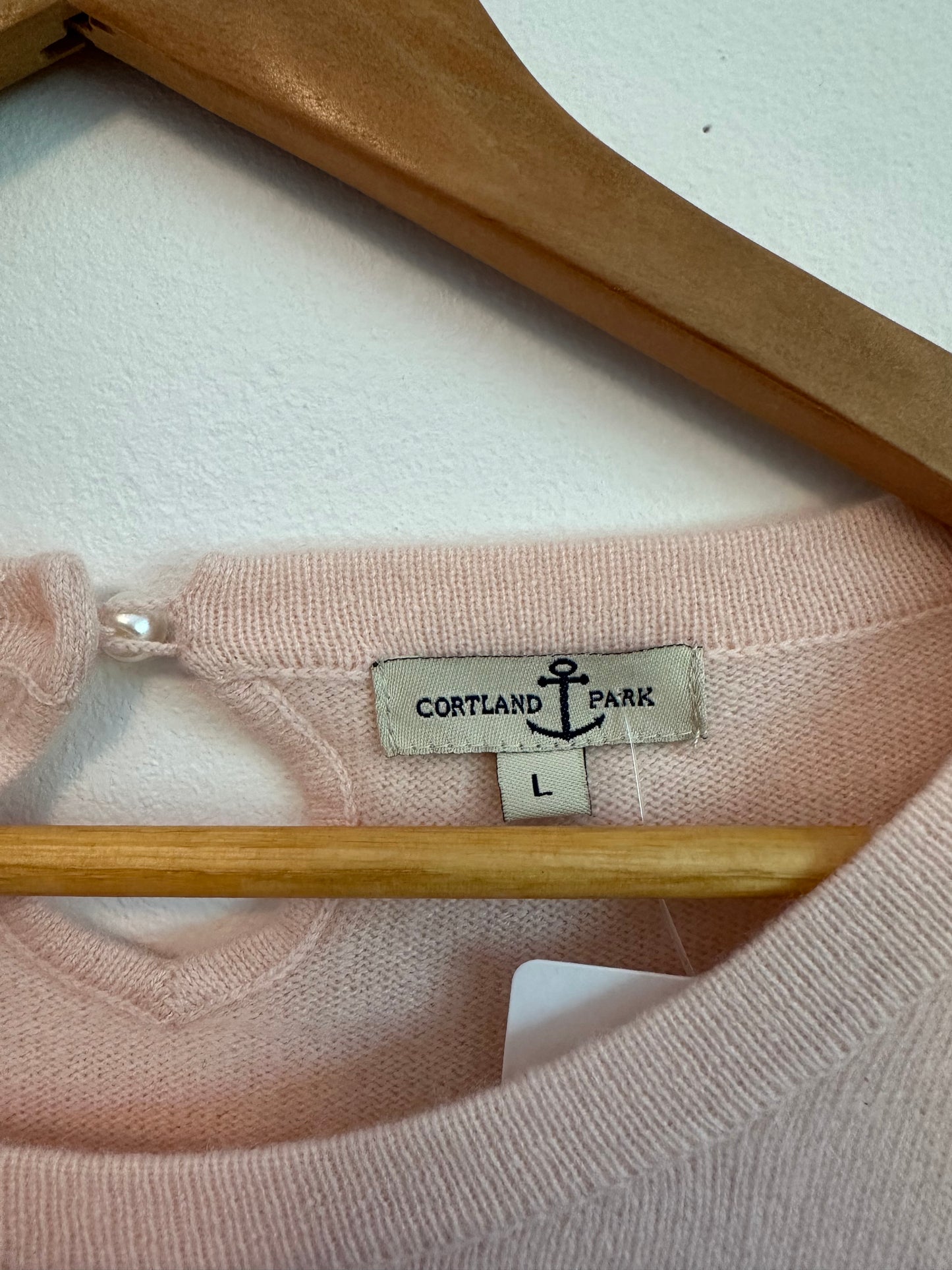 Cortland Park Baby Pink Cashmere Sweater | Size Large