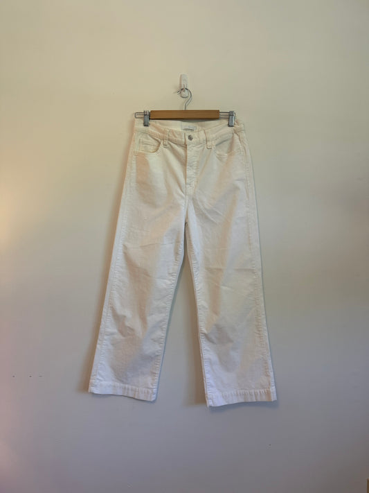 7 For All Mankind Ivory Corduroy Wide Leg Jeans | Size 29