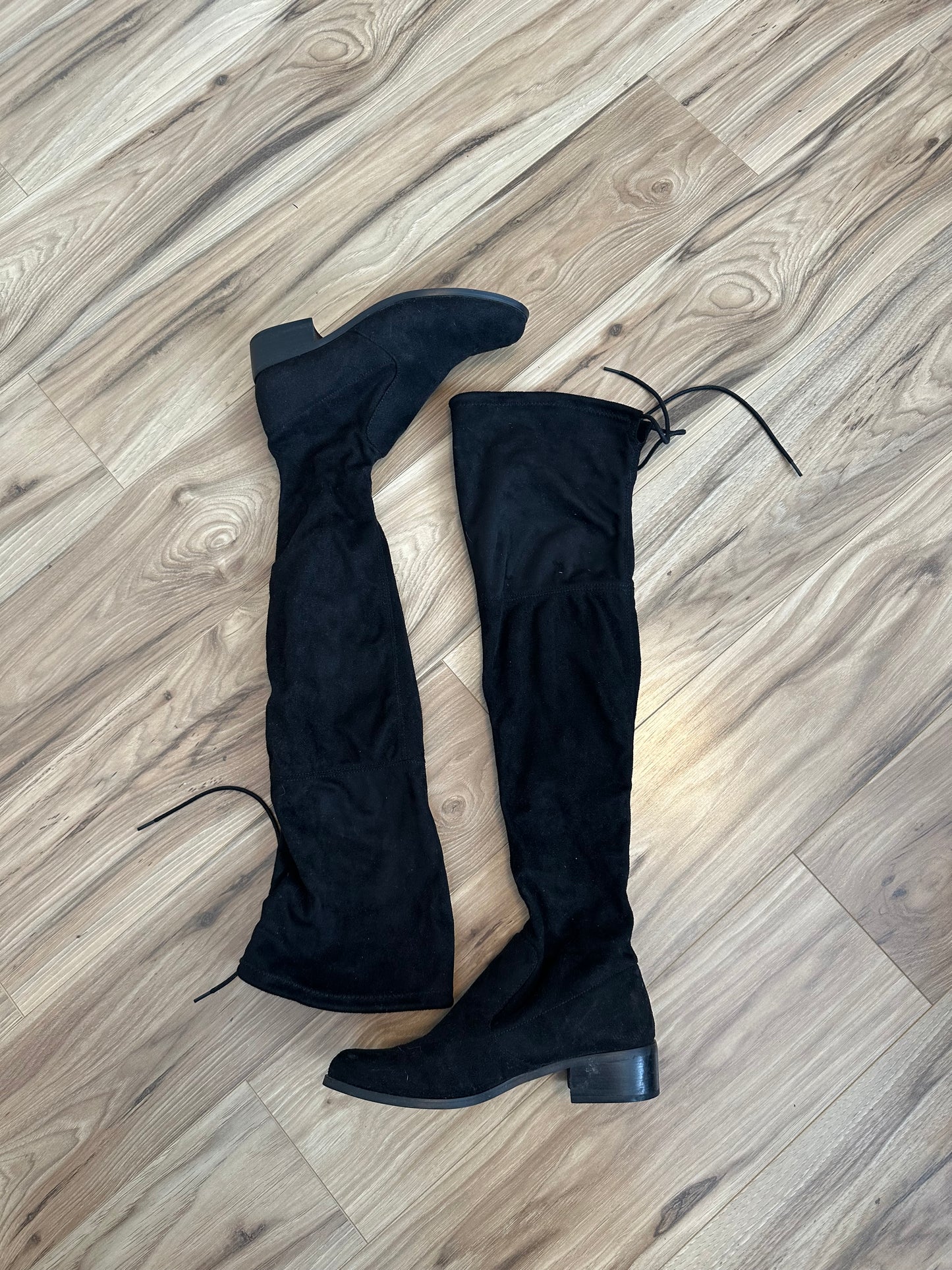 Charles David Black Suede Over the Knee Boots | Size 6