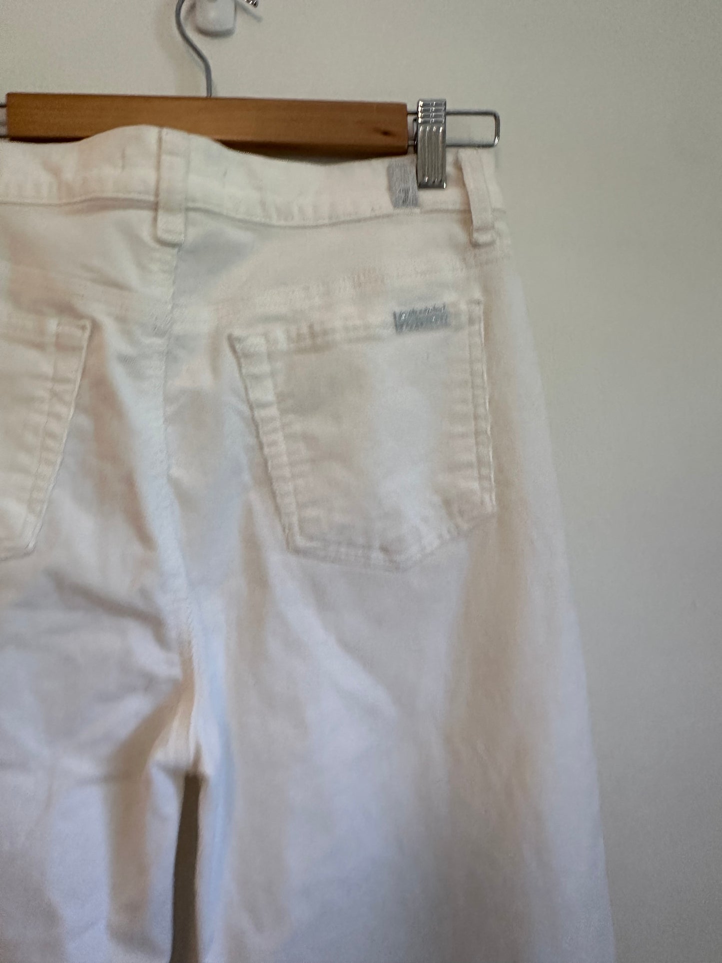 7 For All Mankind Ivory Corduroy Wide Leg Jeans | Size 29