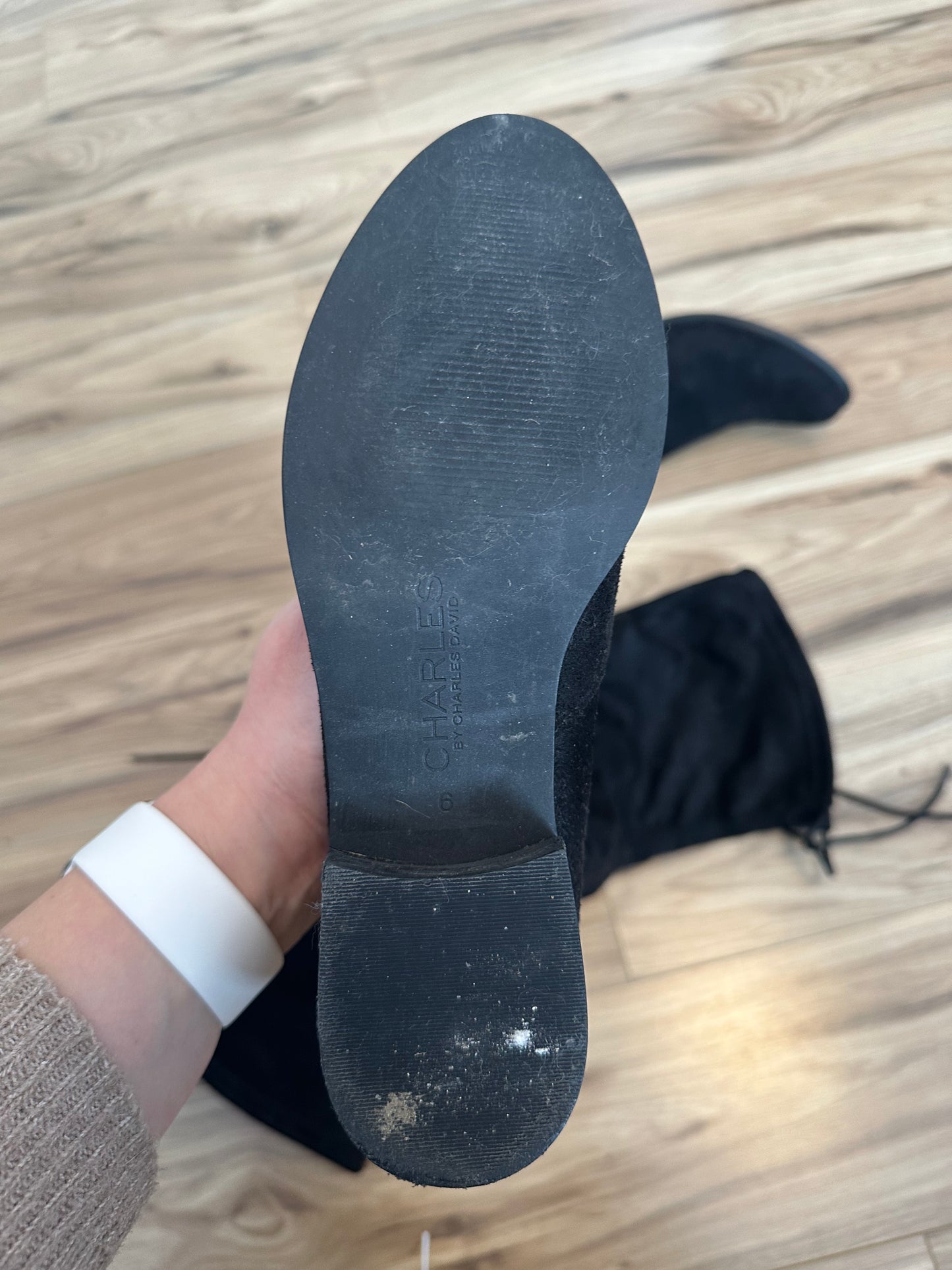 Charles David Black Suede Over the Knee Boots | Size 6