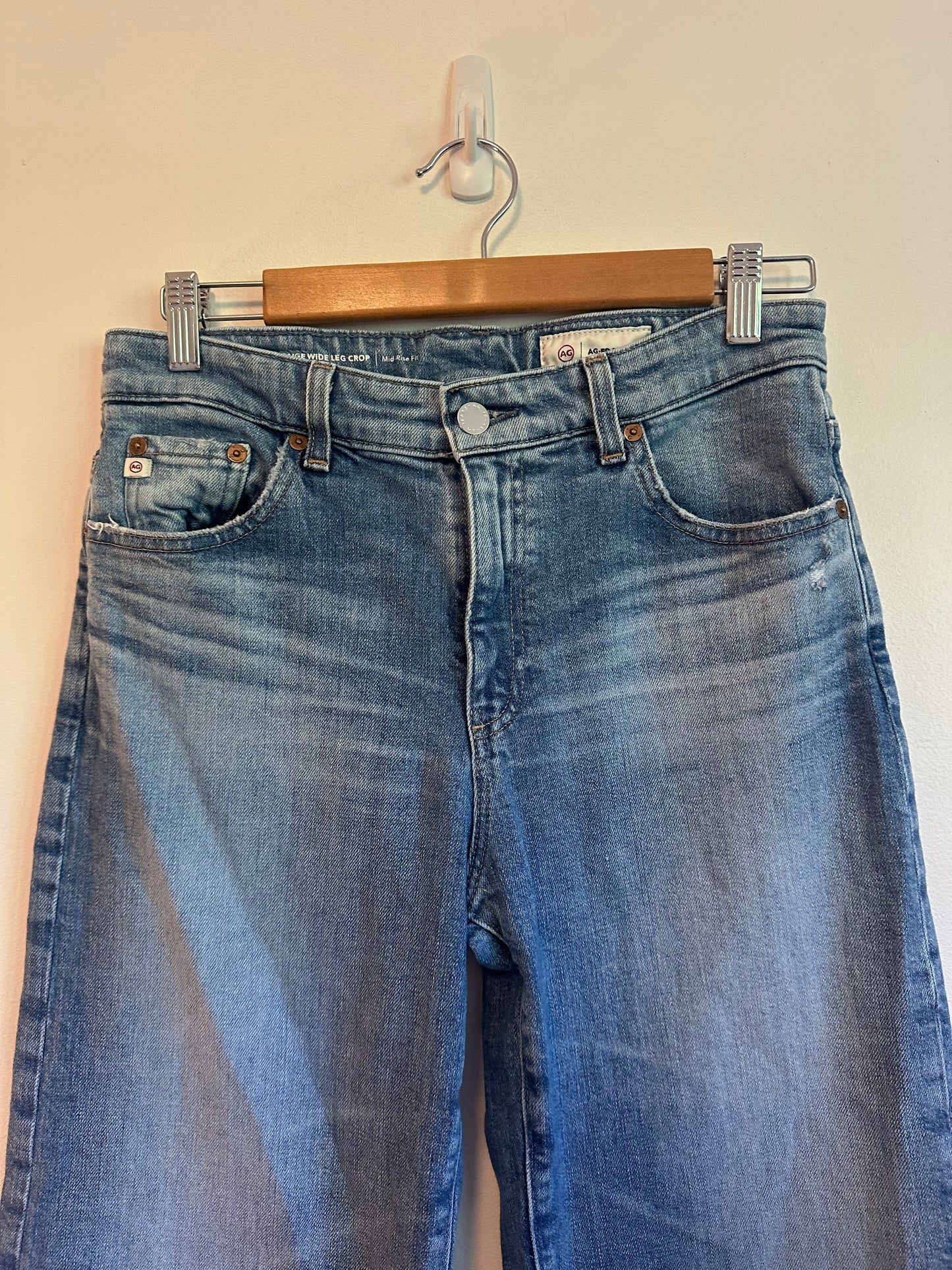 AG Denim Saige Wide Leg Crop Mid Rise Jean | Size 27