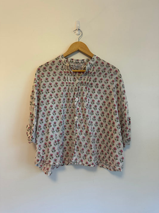 Emerson Fry India Collection Organic Cotton Floral Block Print Top | One Size