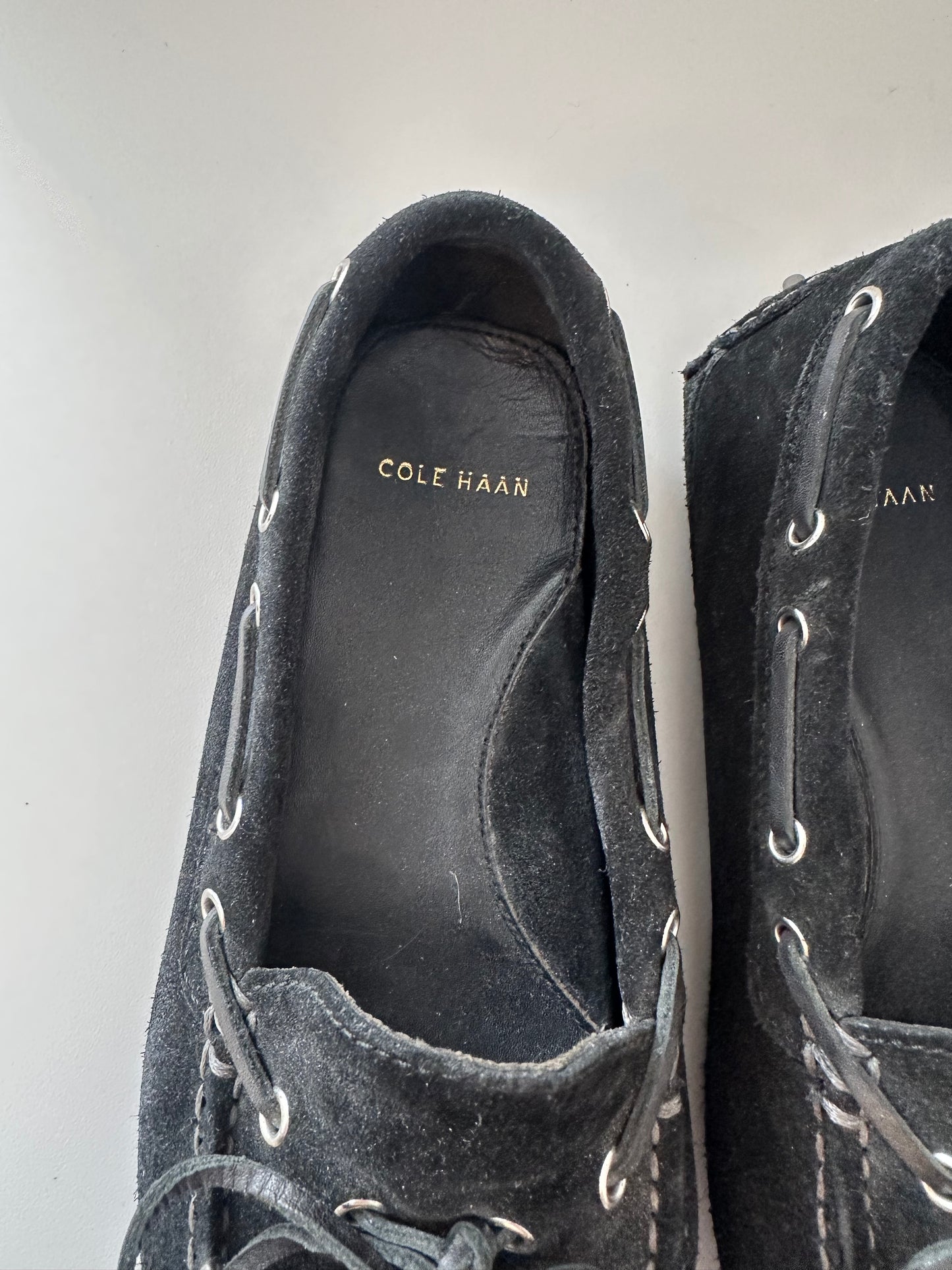 Cole Haan Black Suede Driving Loafers | Size 6