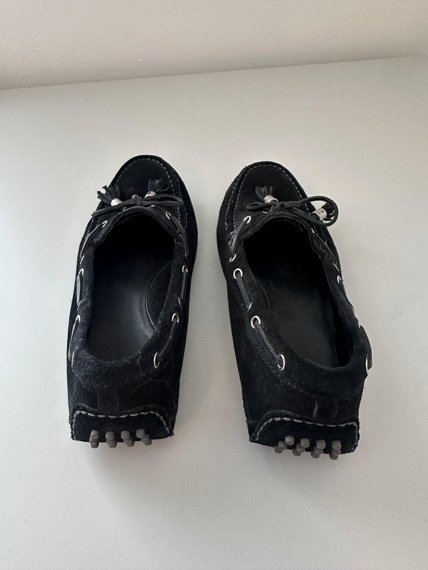 Cole Haan Black Suede Driving Loafers | Size 6