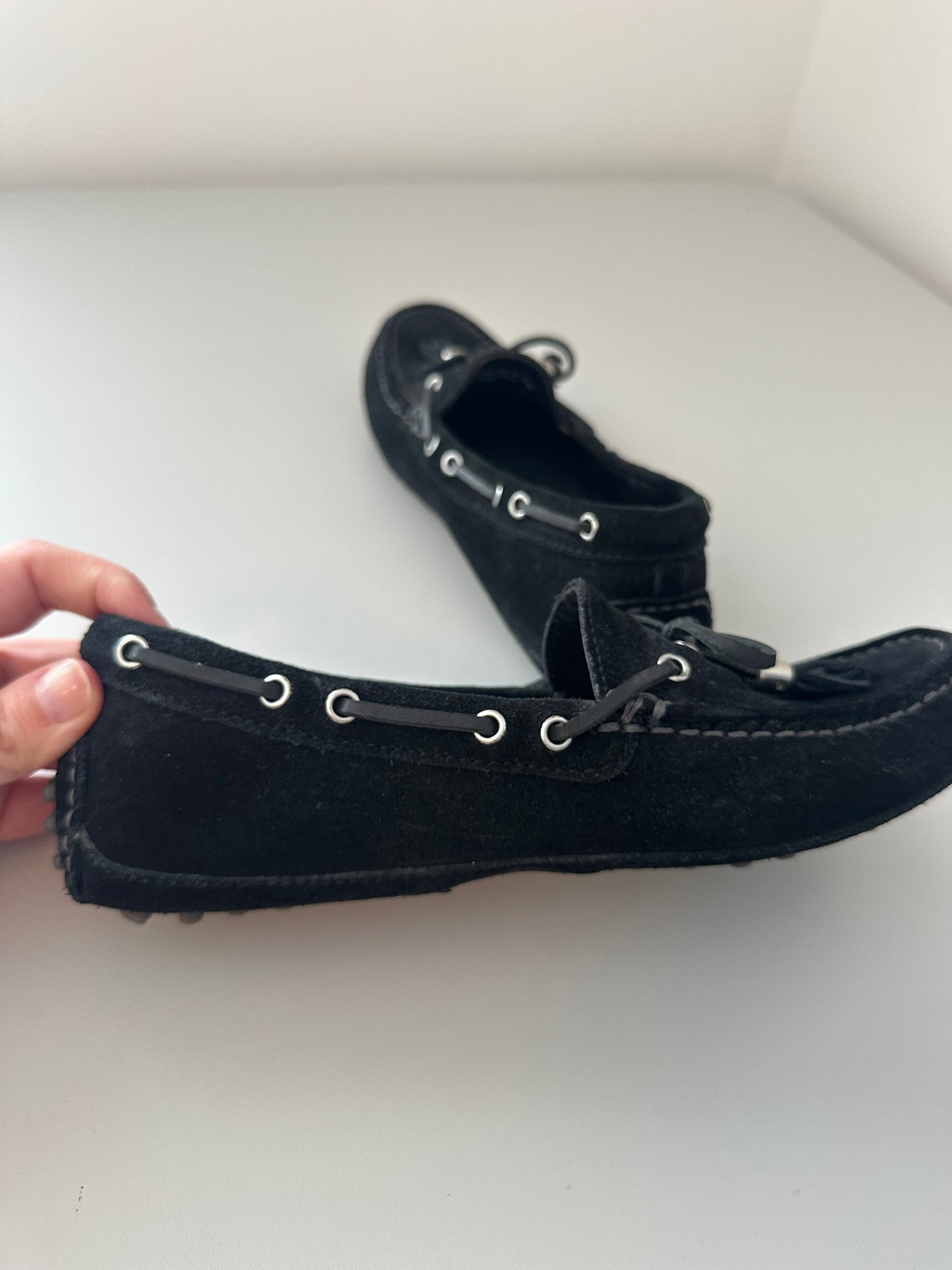 Cole Haan Black Suede Driving Loafers | Size 6