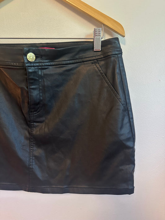 NWT Lilly Pulitzer Faux Leather Mini Skirt in Noir (Black) | Size 4