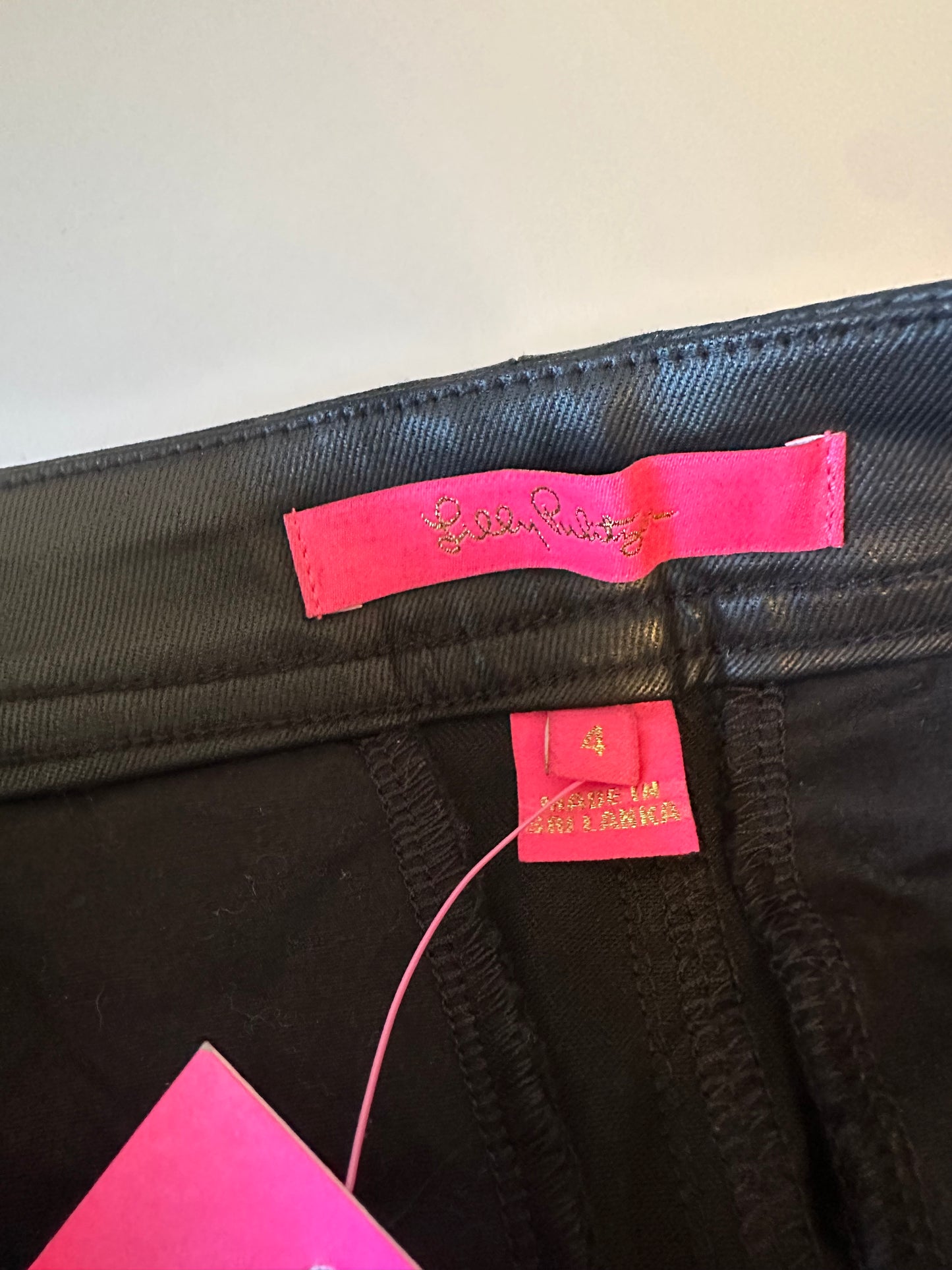 NWT Lilly Pulitzer Faux Leather Mini Skirt in Noir (Black) | Size 4