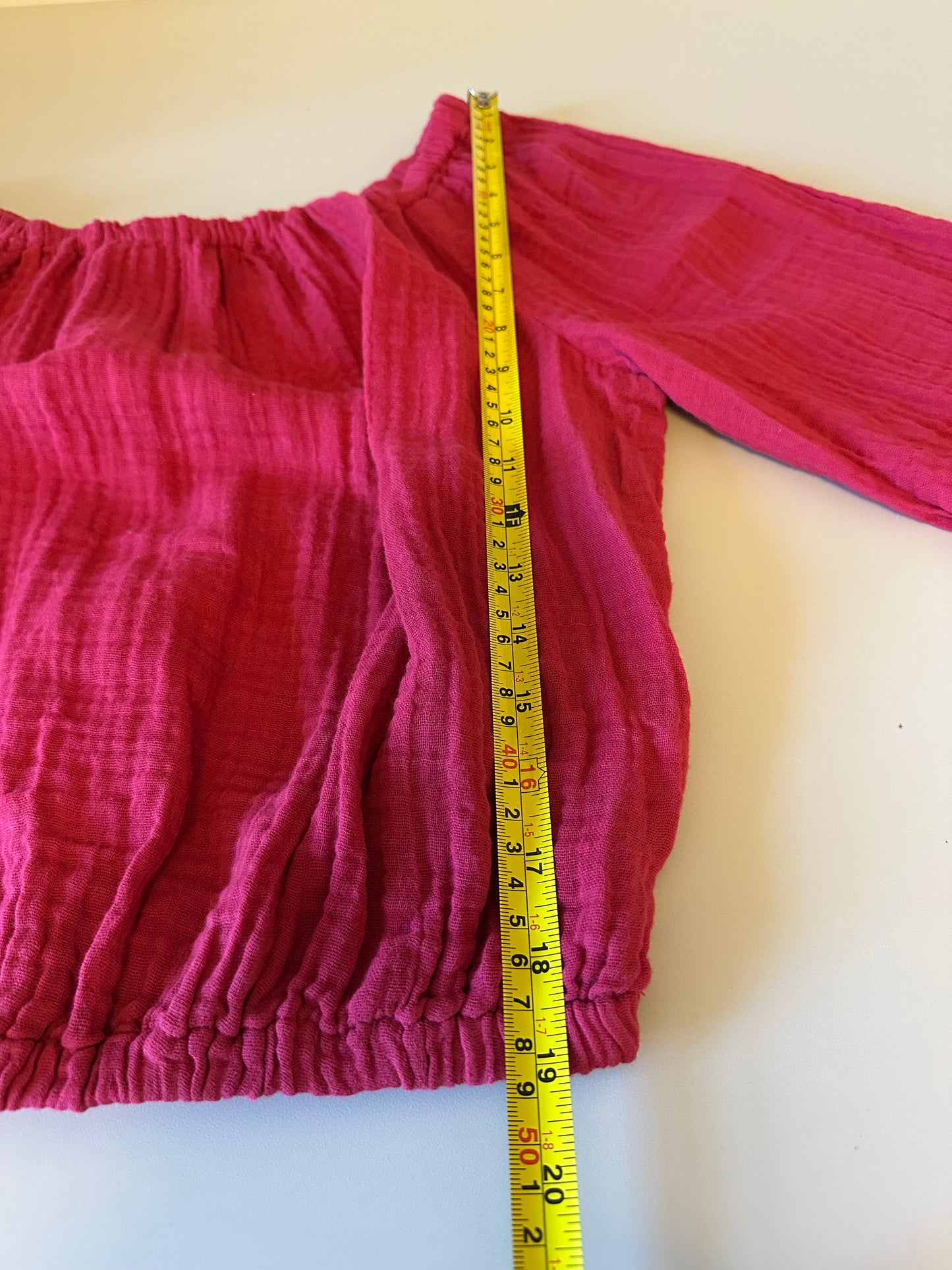 Michael Stars Isabel Cotton Convertible Top in Dark Pink | Size Small