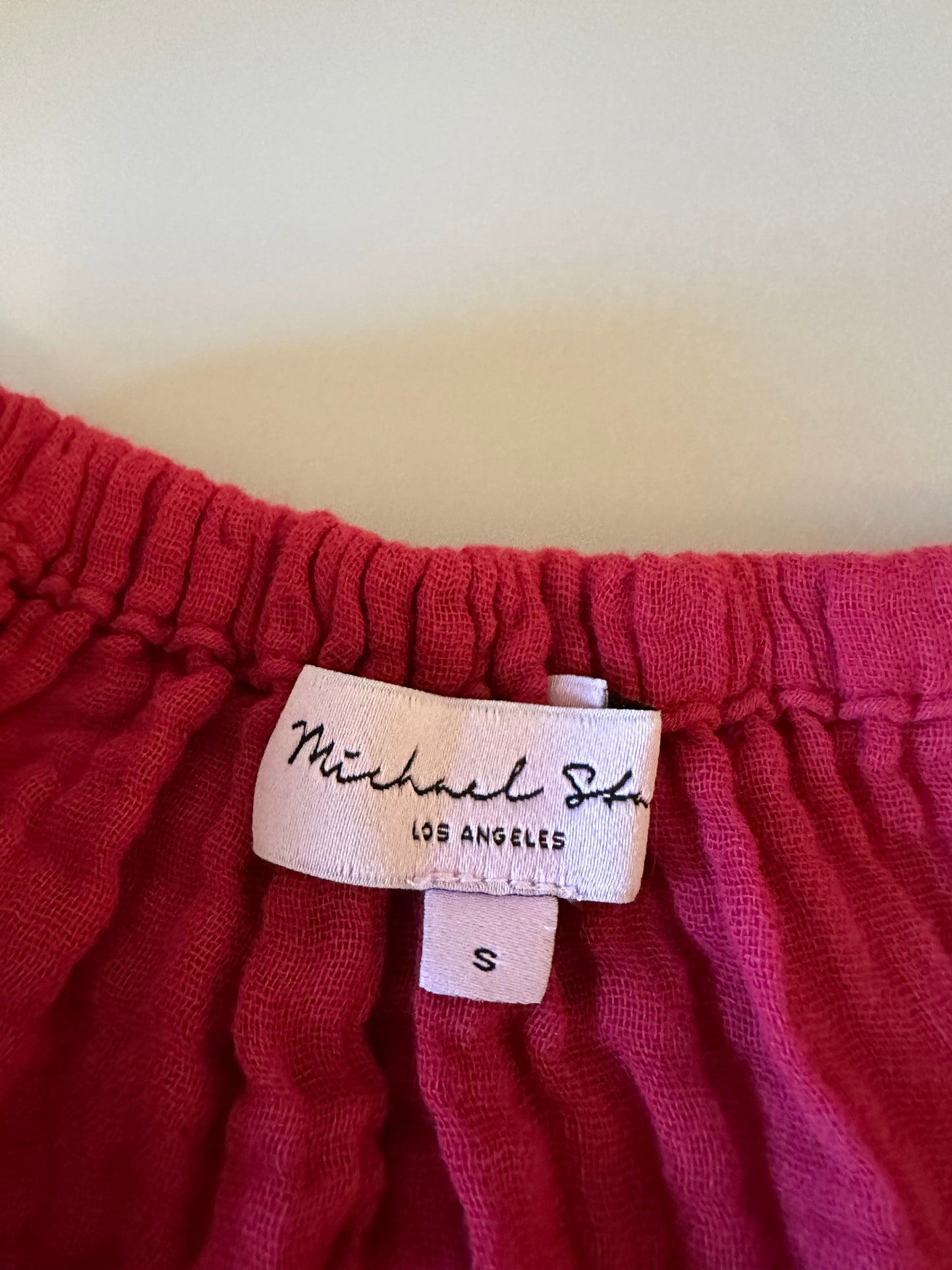 Michael Stars Isabel Cotton Convertible Top in Dark Pink | Size Small