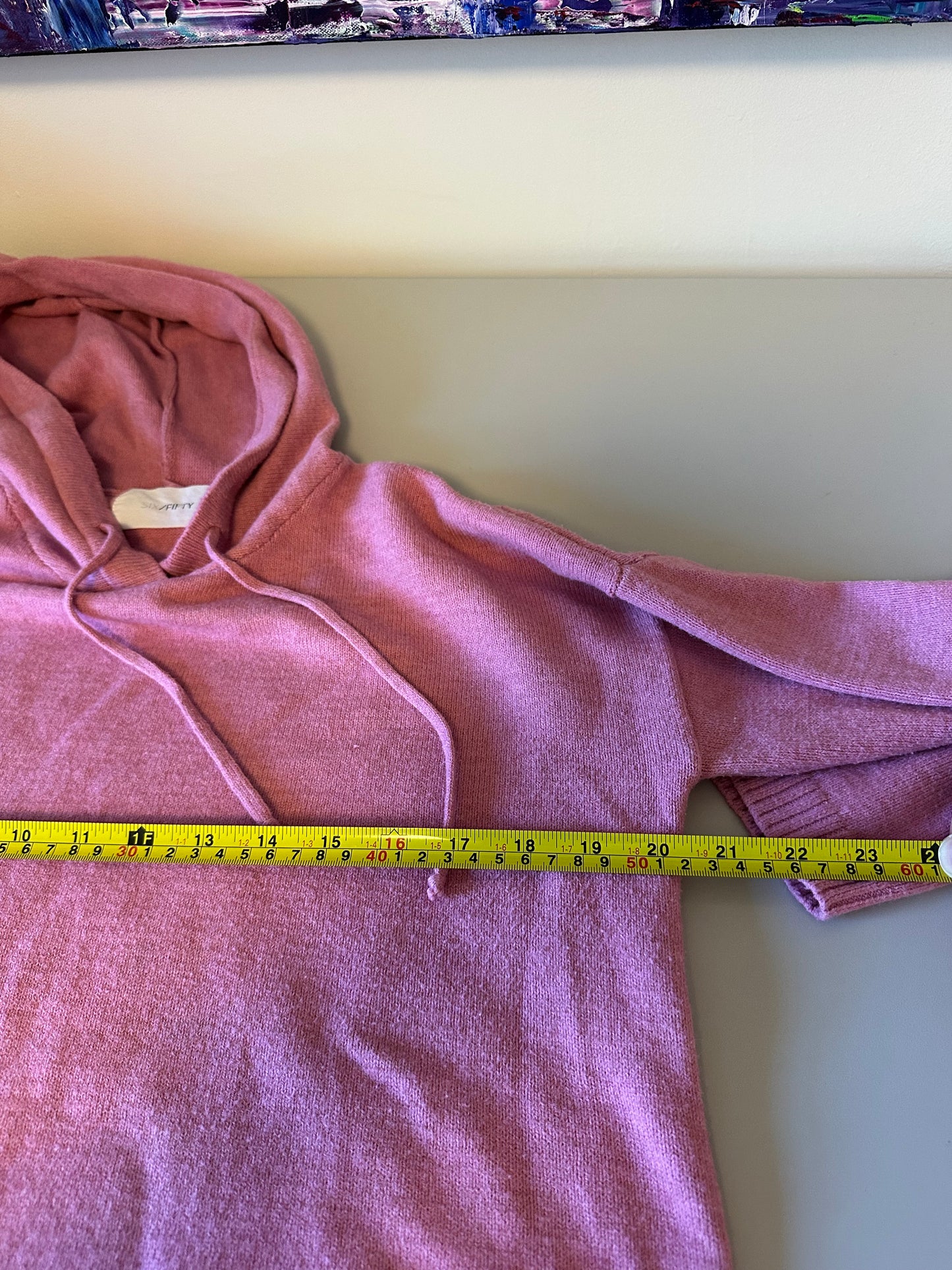 Six/Fifty Heartfelt Hooded Sweater in Pink and Red | Size Small