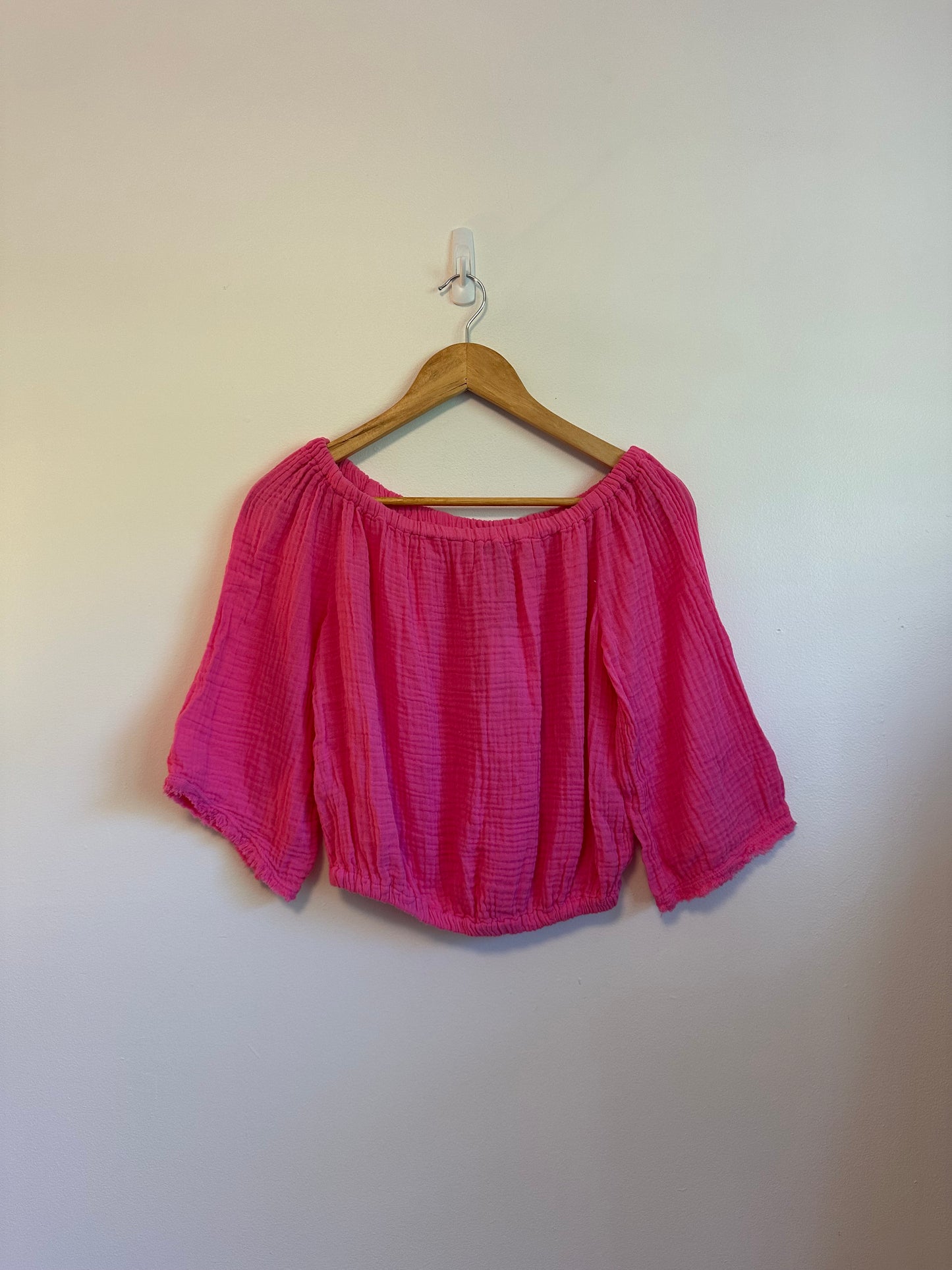NWT Michael Stars Isabel Cotton Convertible Top in Pink | Size Small