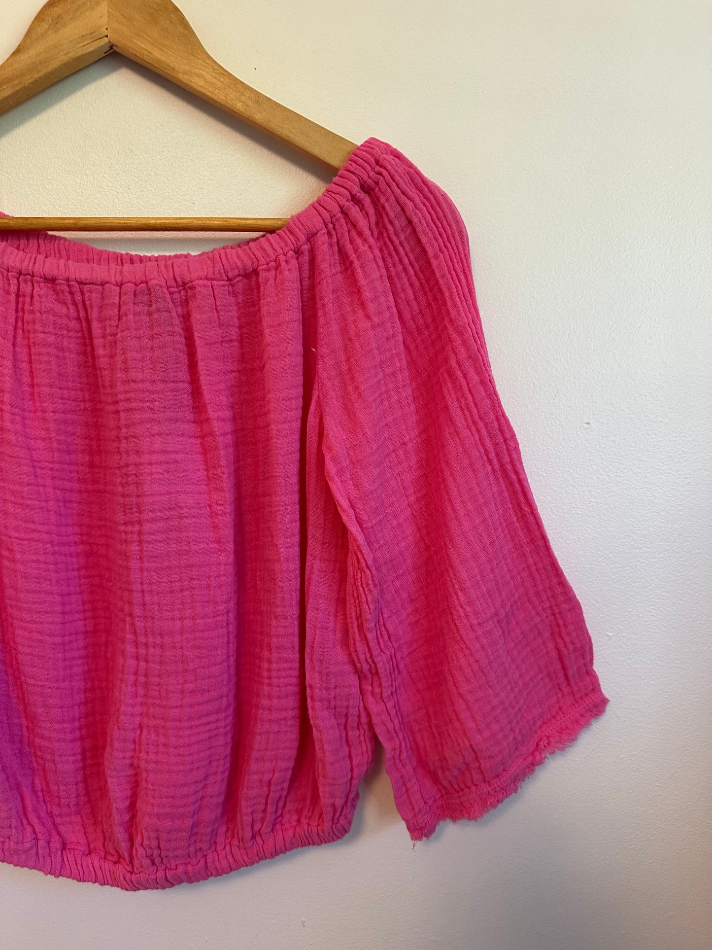 NWT Michael Stars Isabel Cotton Convertible Top in Pink | Size Small