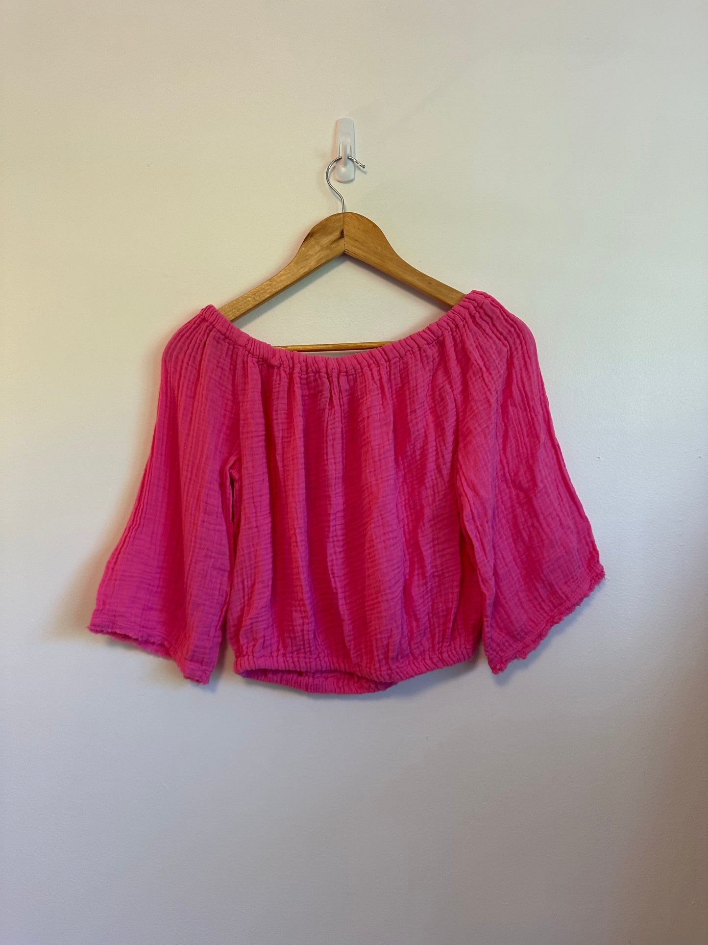 NWT Michael Stars Isabel Cotton Convertible Top in Pink | Size Small