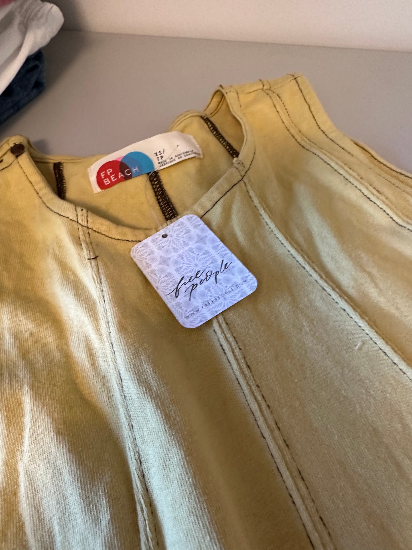 NWT Free People Beach Strada Trapeze Shirt in Yellow | Size XS