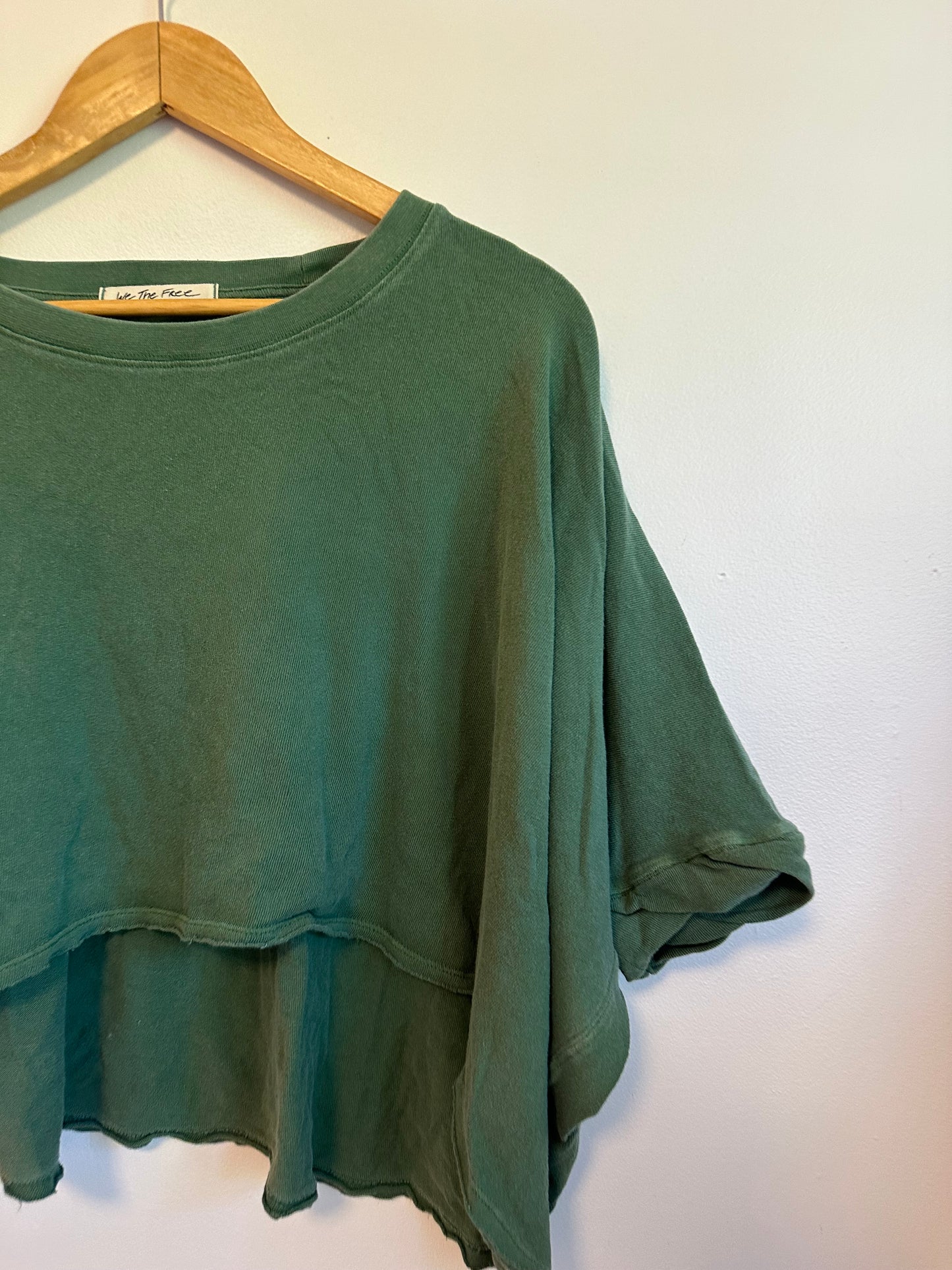 Free People We The Free Oversized Green T-Shirt | Size Small