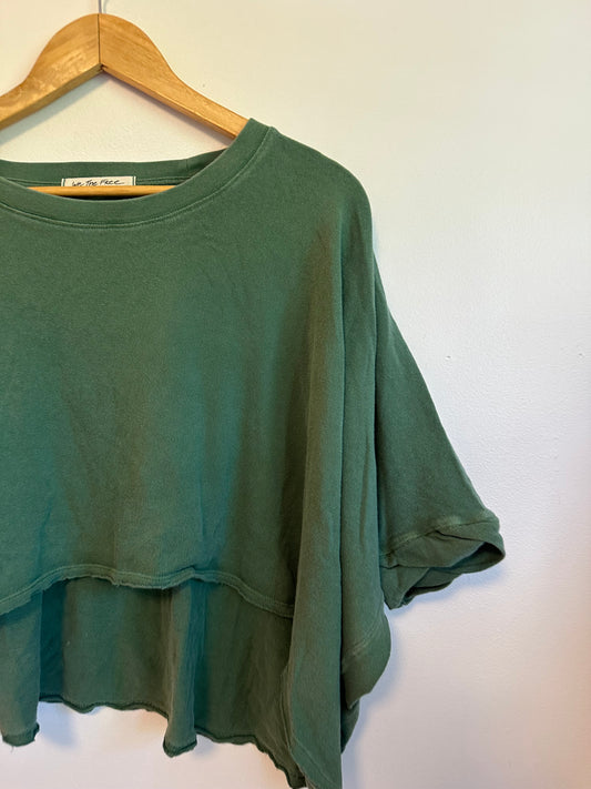 Free People We The Free Oversized Green T-Shirt | Size Small