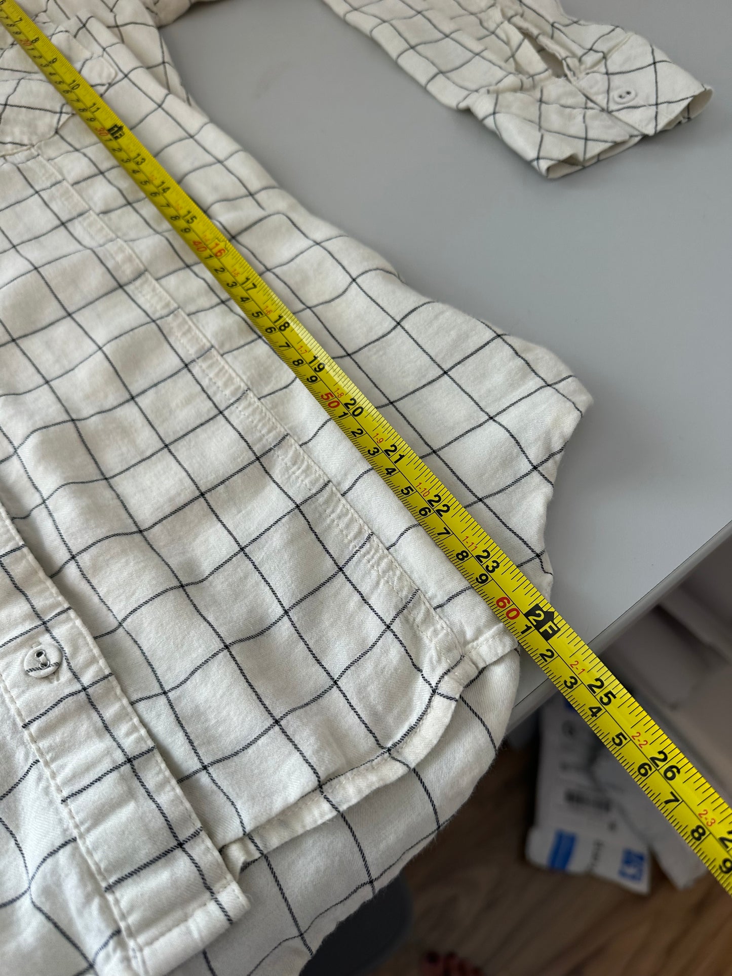 Skies Are Blue Checkerboard Button Down Shirt | Size Small