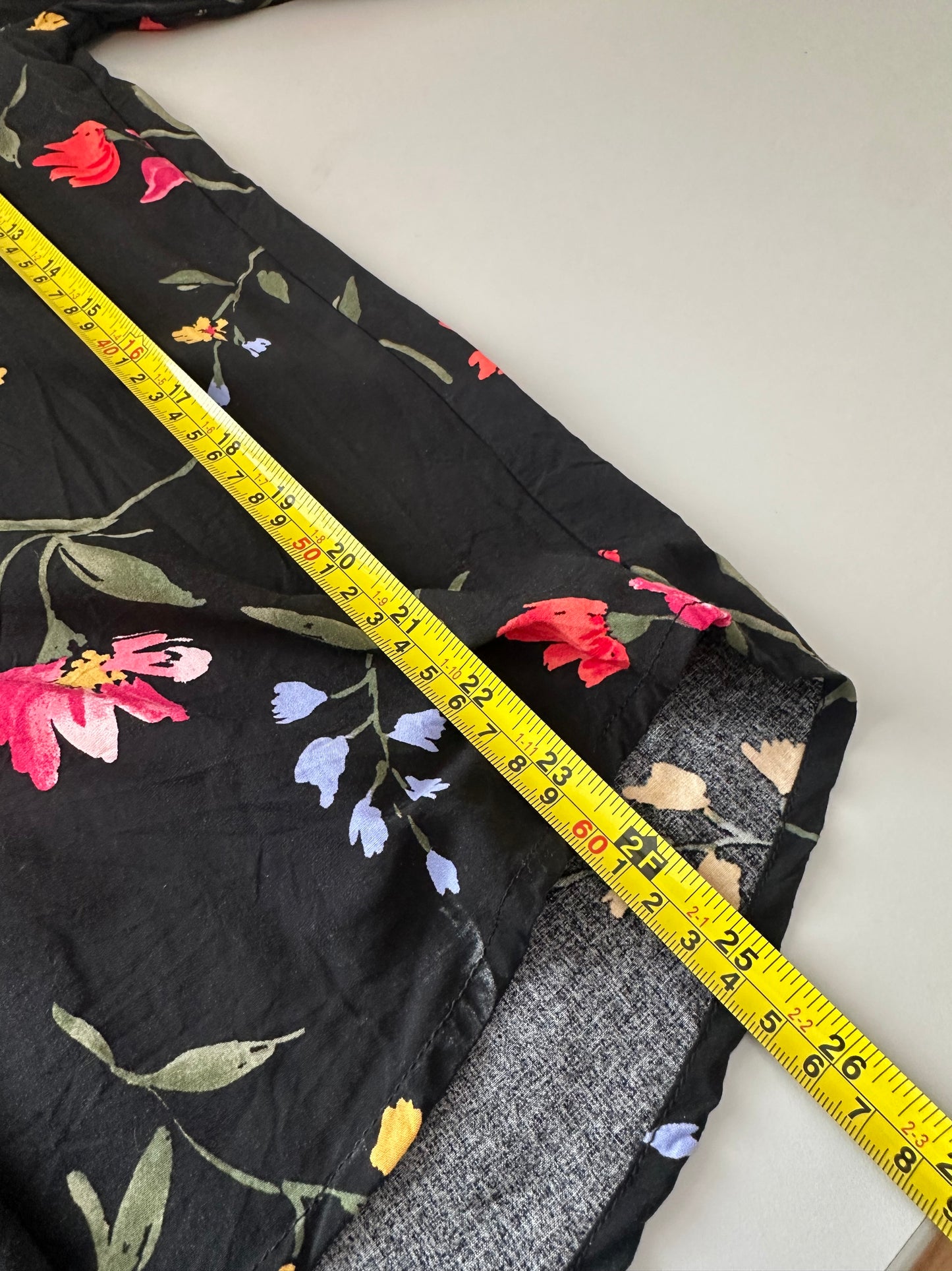 Old Navy Black Floral Henley Blouse Shirt | Size Small