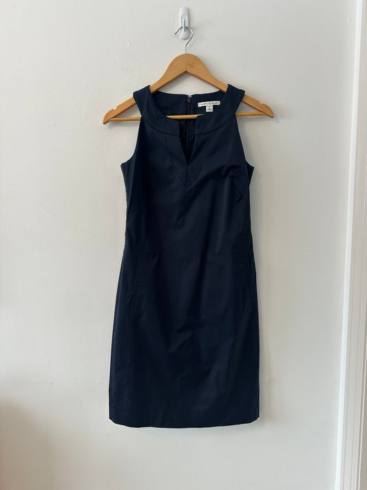 Banana Republic Cotton Poplin Sleeveless Navy Blue Dress | Size 0