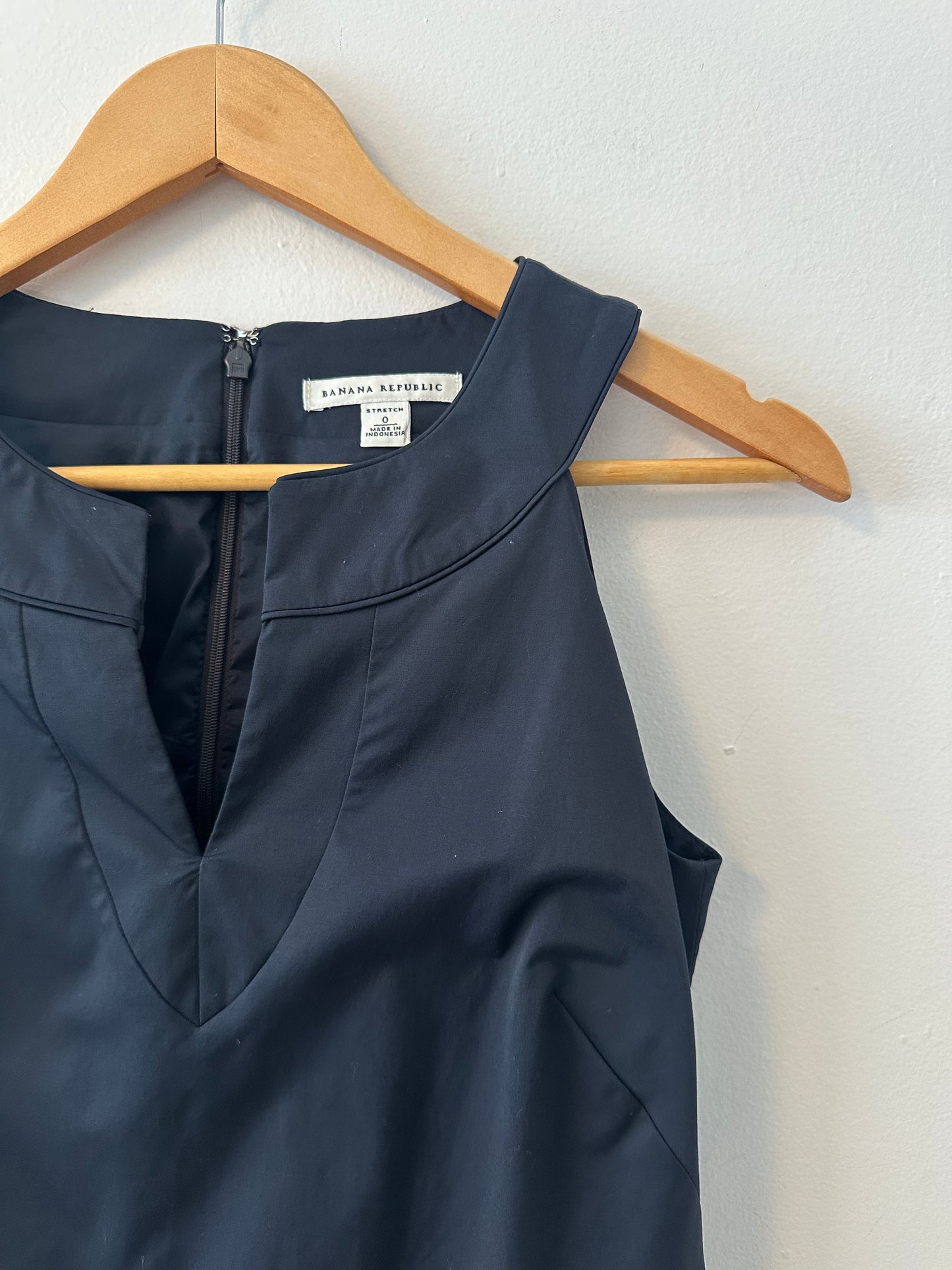 Banana Republic Cotton Poplin Sleeveless Navy Blue Dress | Size 0