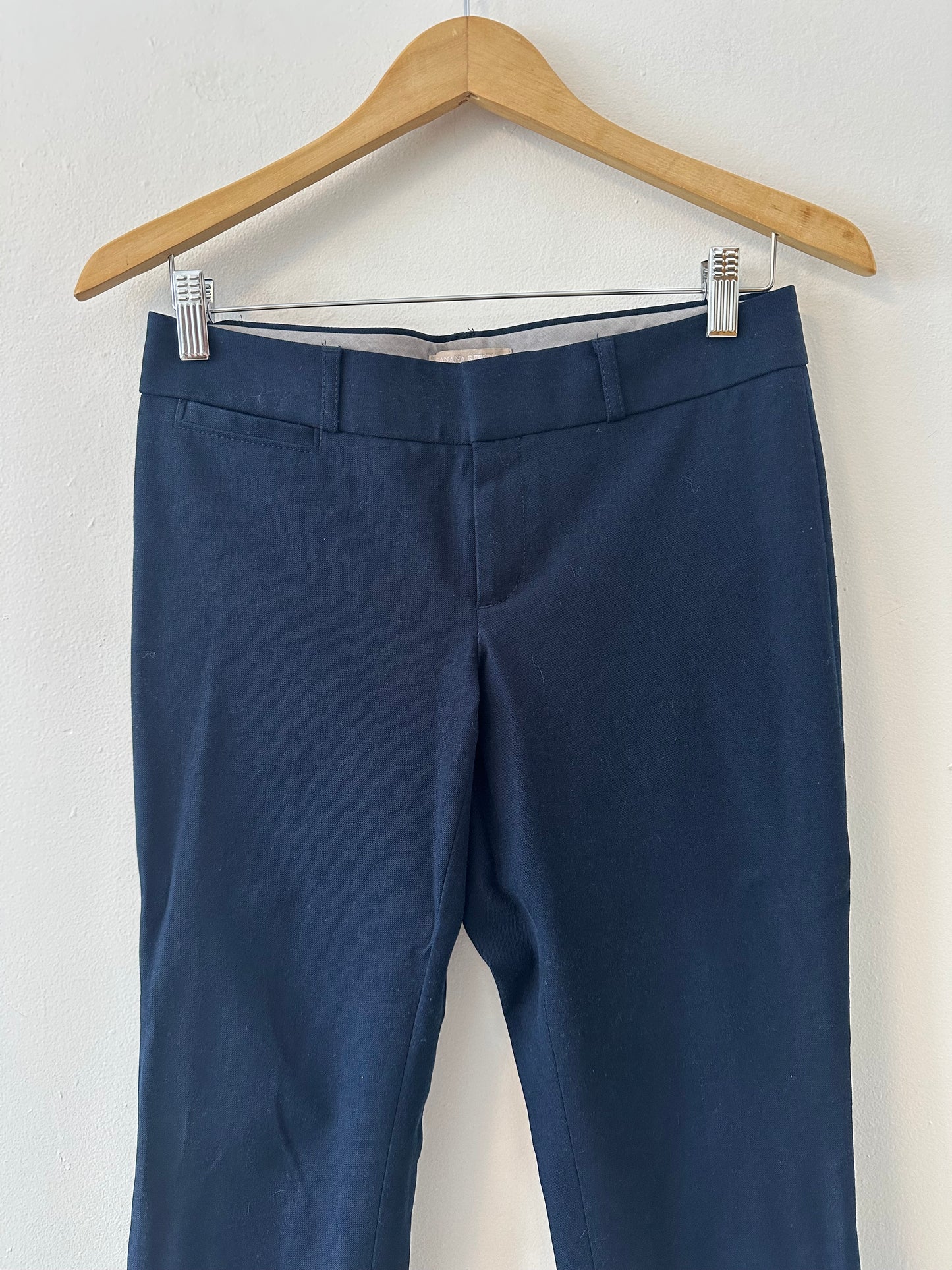 Banana Republic Navy Blue Sloan Fit Trouser Pants | Size 4 Petite