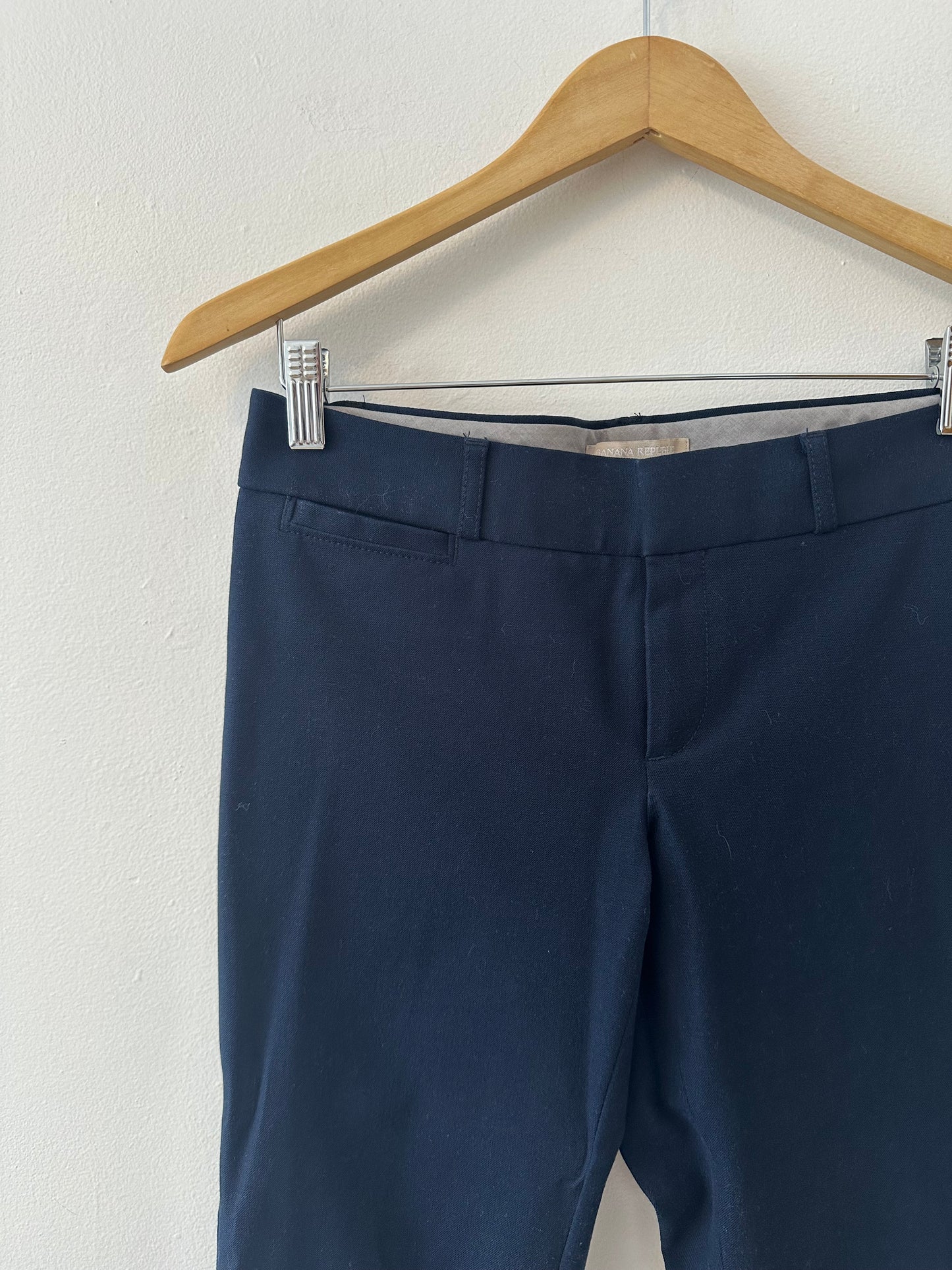 Banana Republic Navy Blue Sloan Fit Trouser Pants | Size 4 Petite