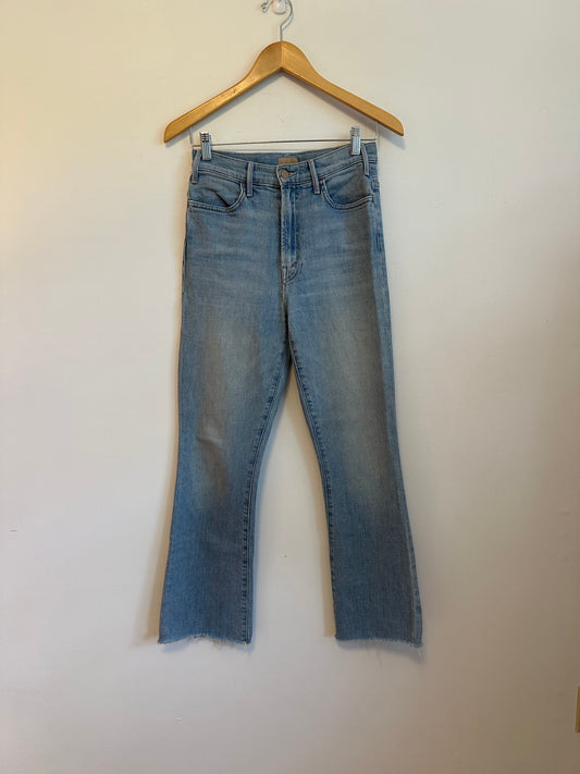Mother The Hustler Ankle Fray Jeans in Sworn to Secrecy Wash | Size 27