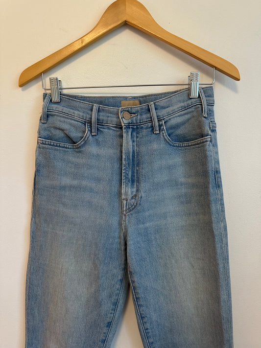 Mother The Hustler Ankle Fray Jeans in Sworn to Secrecy Wash | Size 27