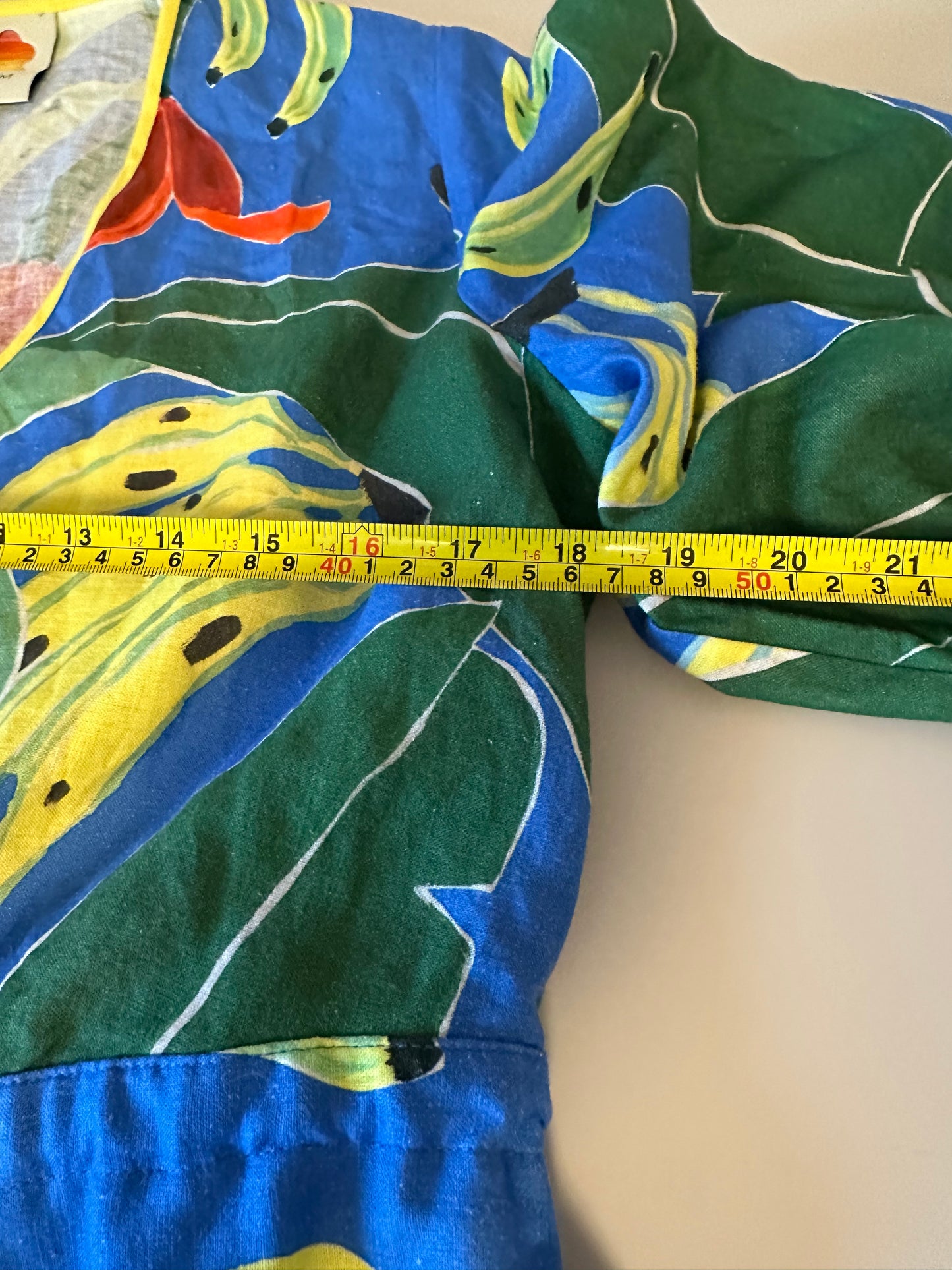 Farm Rio Blue Banana Leaves Romper | Size Medium