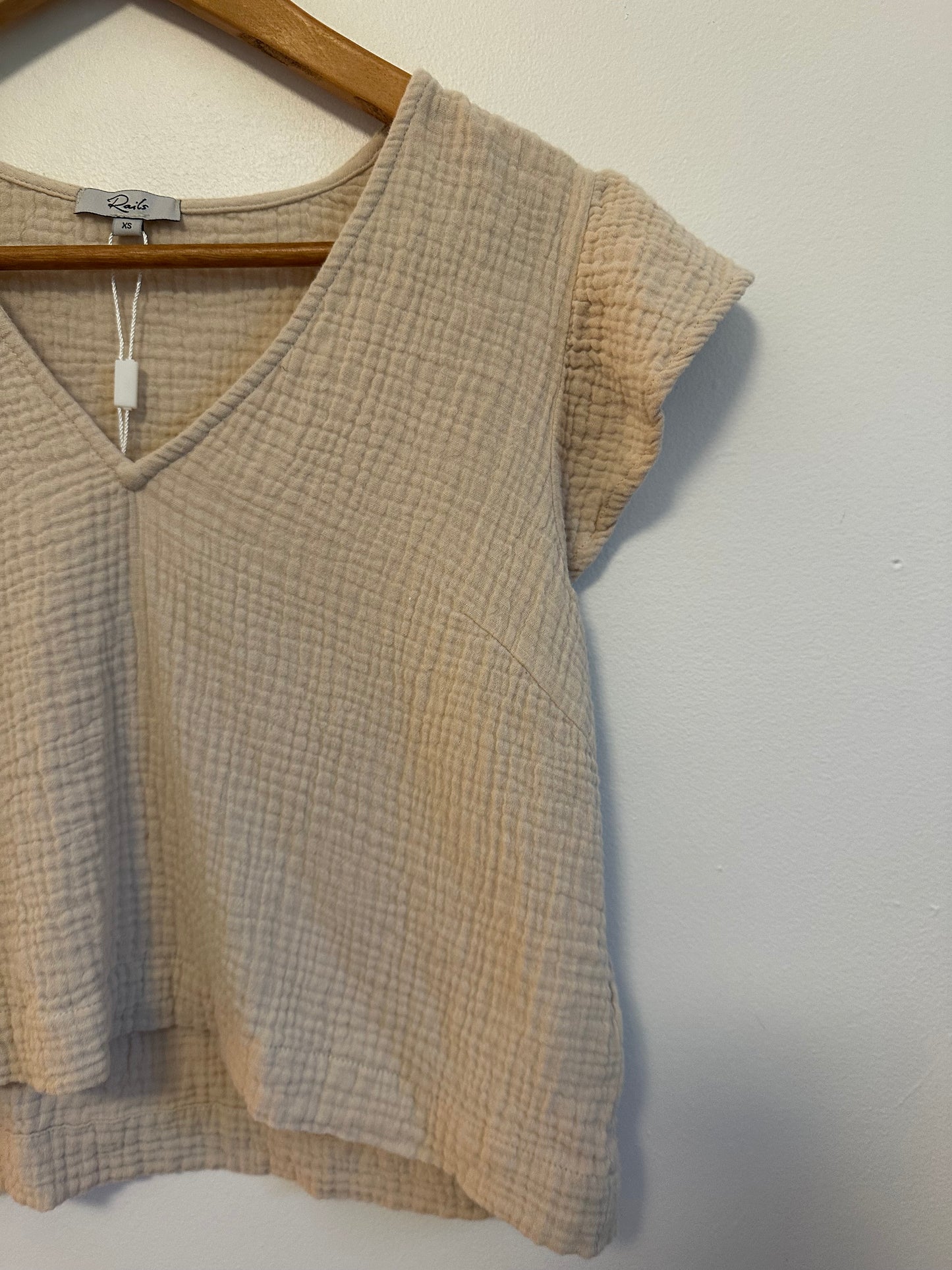 Rails Miley Cotton Gauze Top in Flax | Size XS