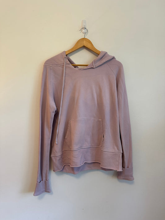 Nili Lotan Janie Cotton French Terry Hoodie in Dusty Rose Pink | Size Small