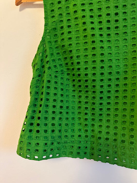 NWT Kate Spade Cotton Eyelet Shell Tank Top in Green | Size XXS