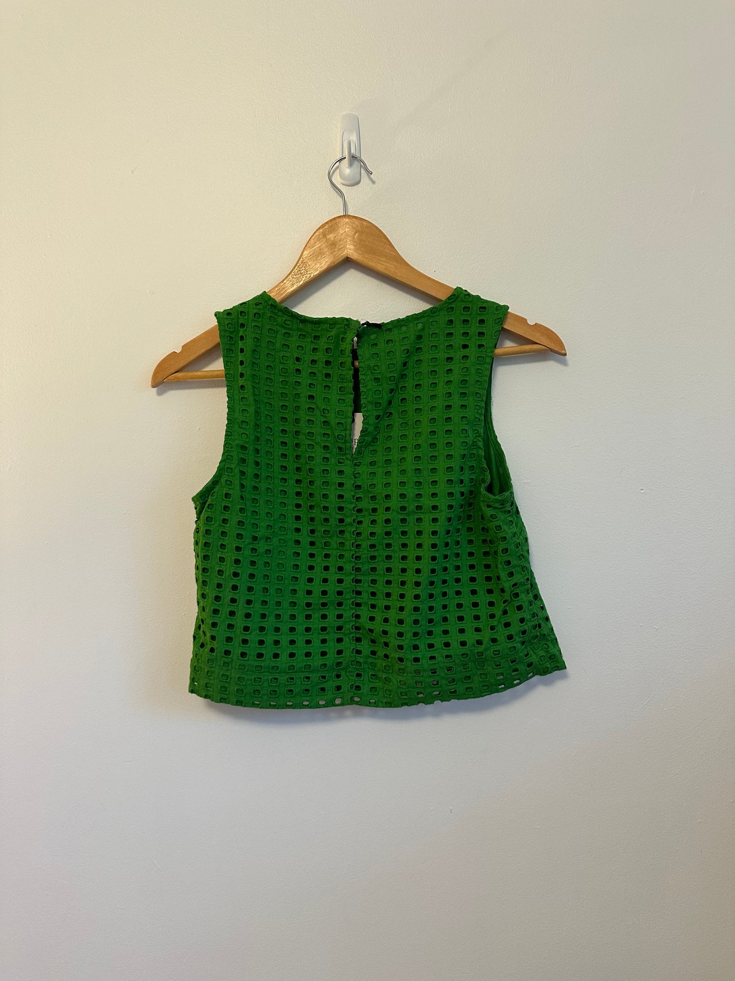 NWT Kate Spade Cotton Eyelet Shell Tank Top in Green | Size XXS