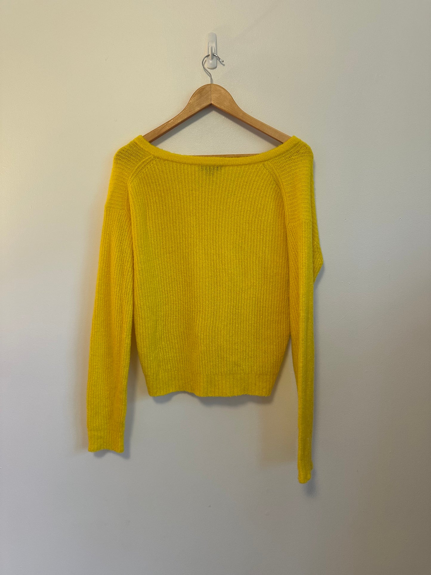 NWT J. Crew Cashmere Blend Boucle Tie Front Beach Sweater in Yellow | Size XS