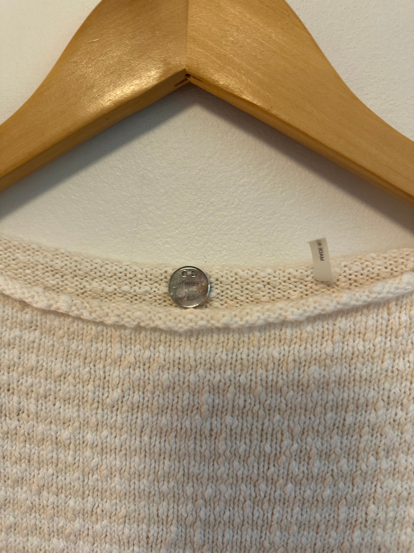 Margaret O'Leary Square Knit Tee in Ivory and Natural Stripe | Size XS