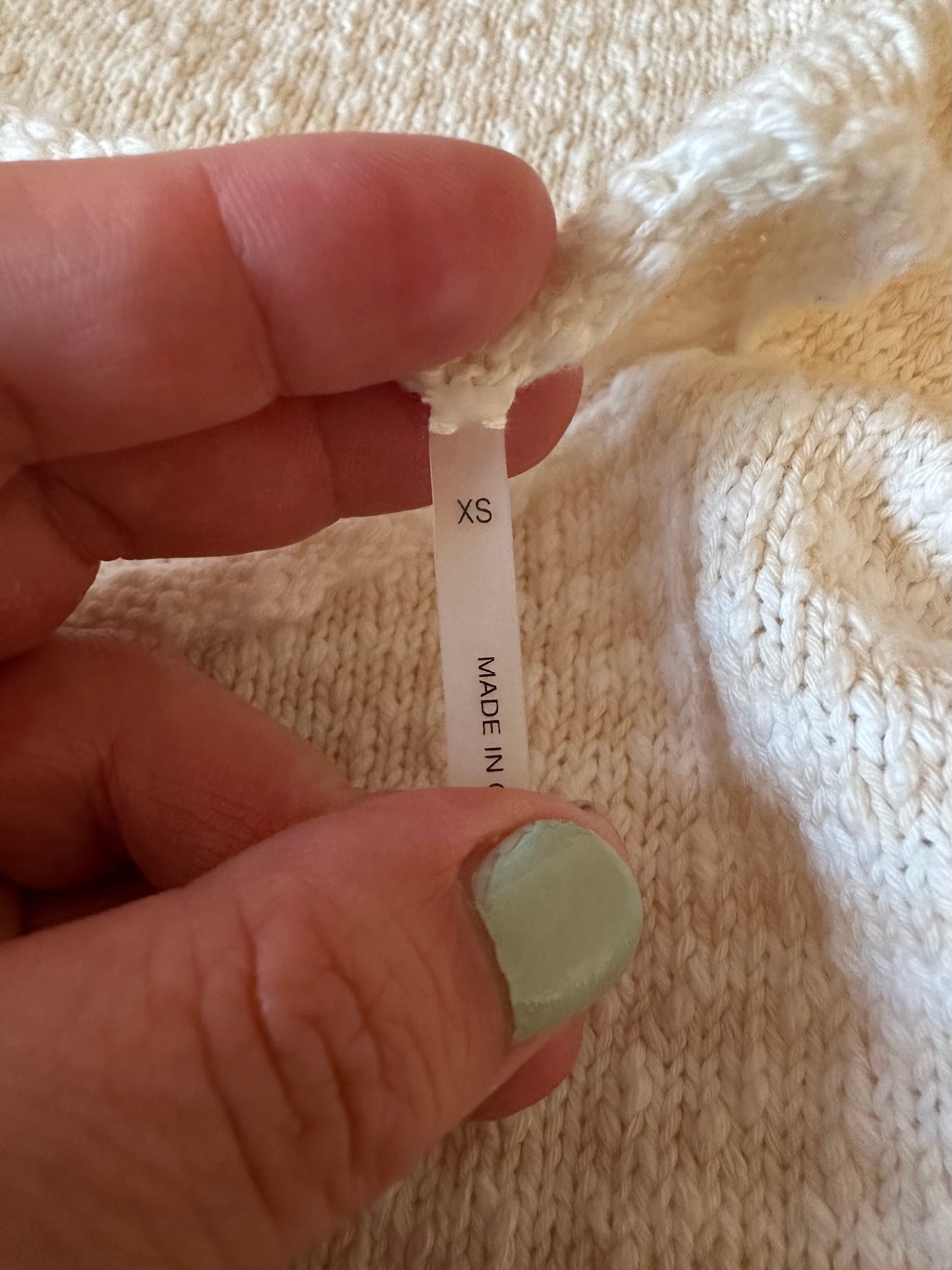 Margaret O'Leary Square Knit Tee in Ivory and Natural Stripe | Size XS