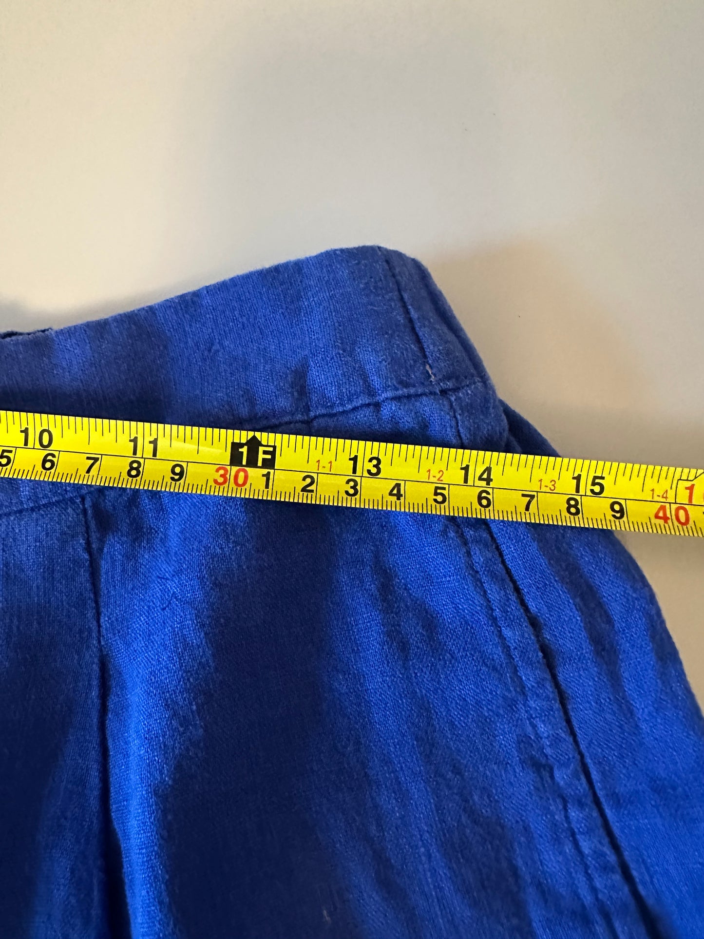 NWT Madewell Clean Pull-On Linen Shorts in Pure Blue | Size Small