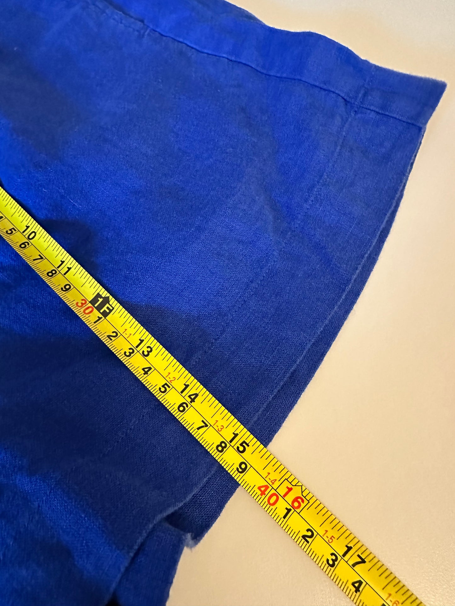 NWT Madewell Clean Pull-On Linen Shorts in Pure Blue | Size Small
