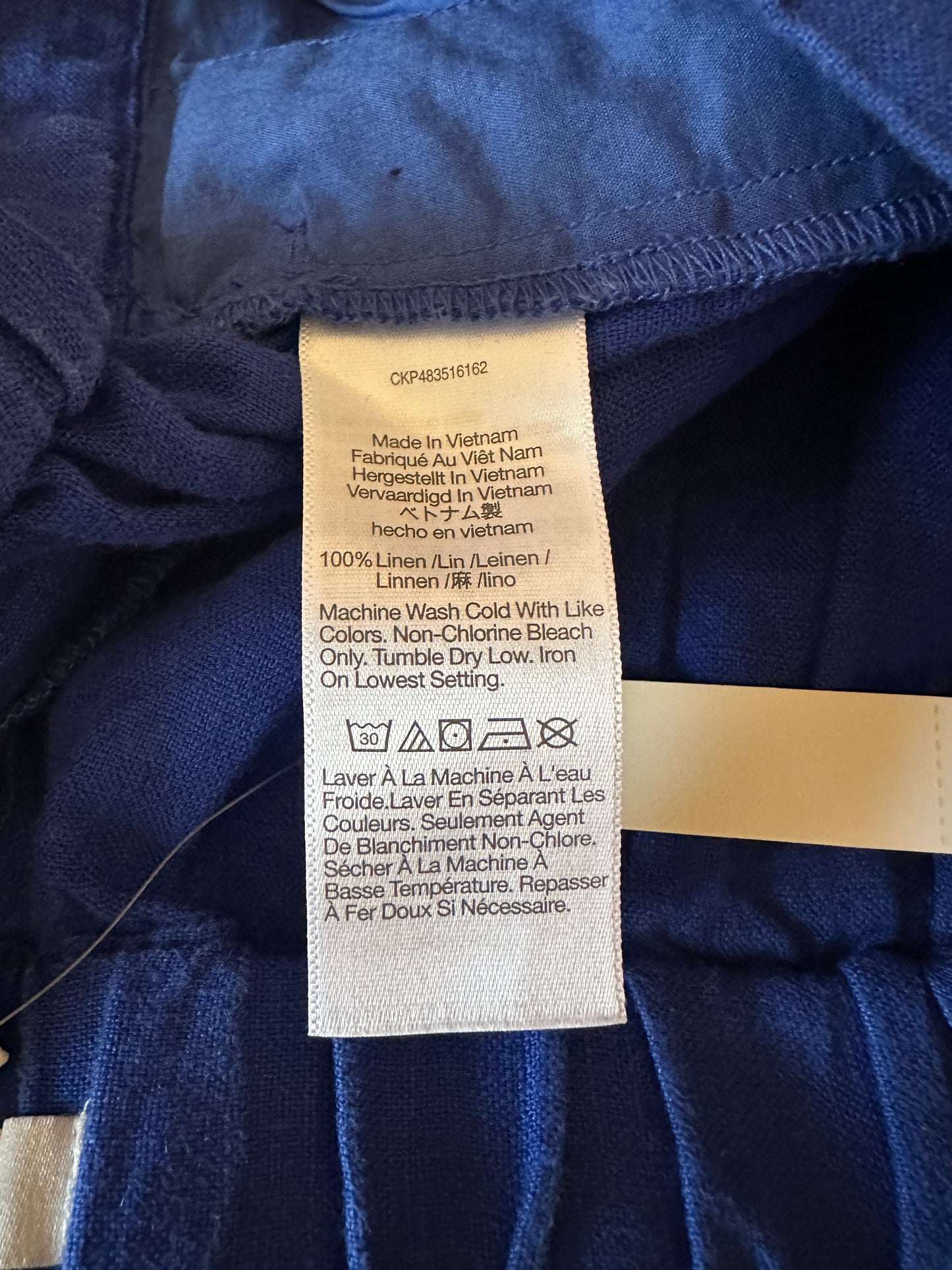 NWT Madewell Clean Pull-On Linen Shorts in Pure Blue | Size Small